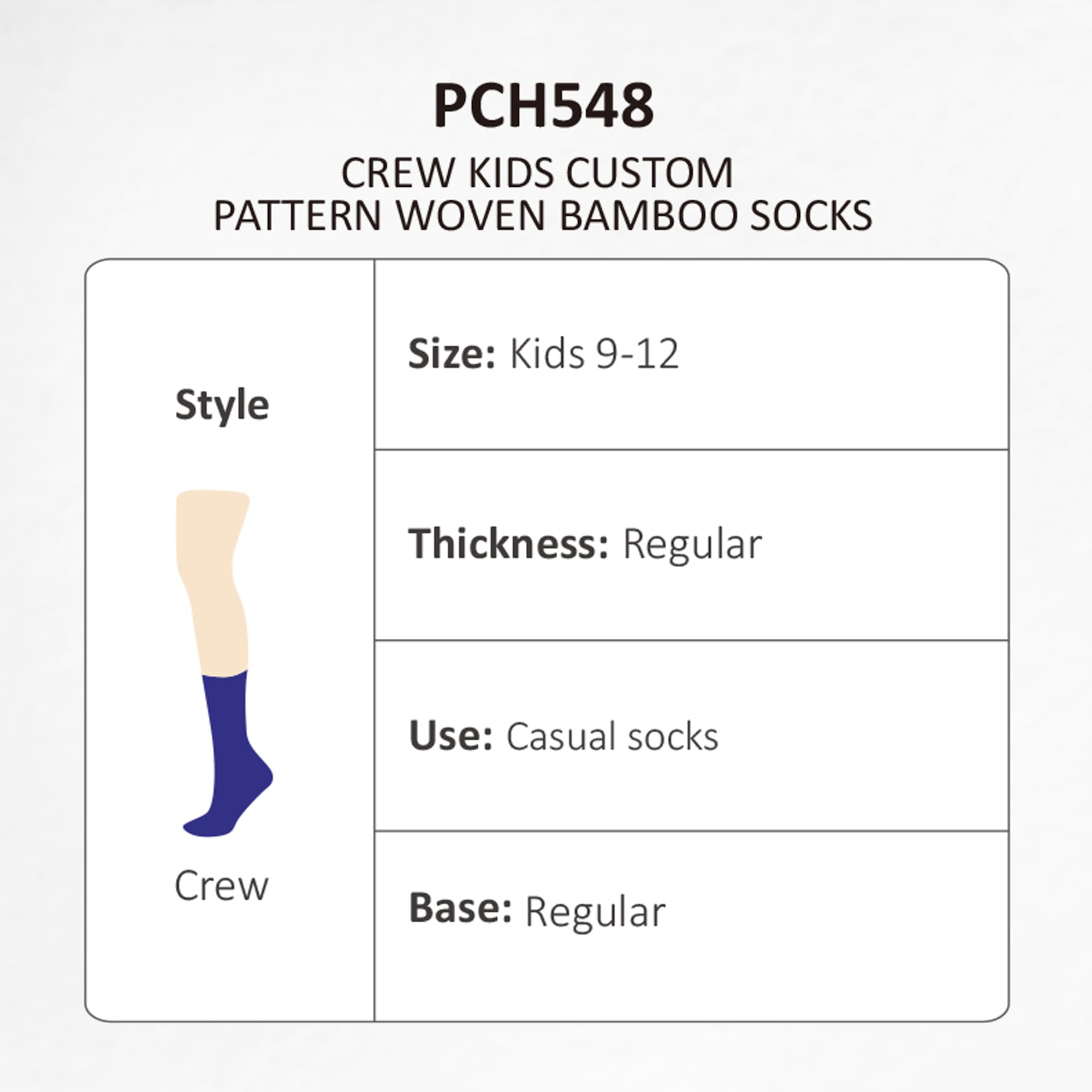 Crew Kids Custom Pattern Woven Bamboo Socks - PCH548 Image