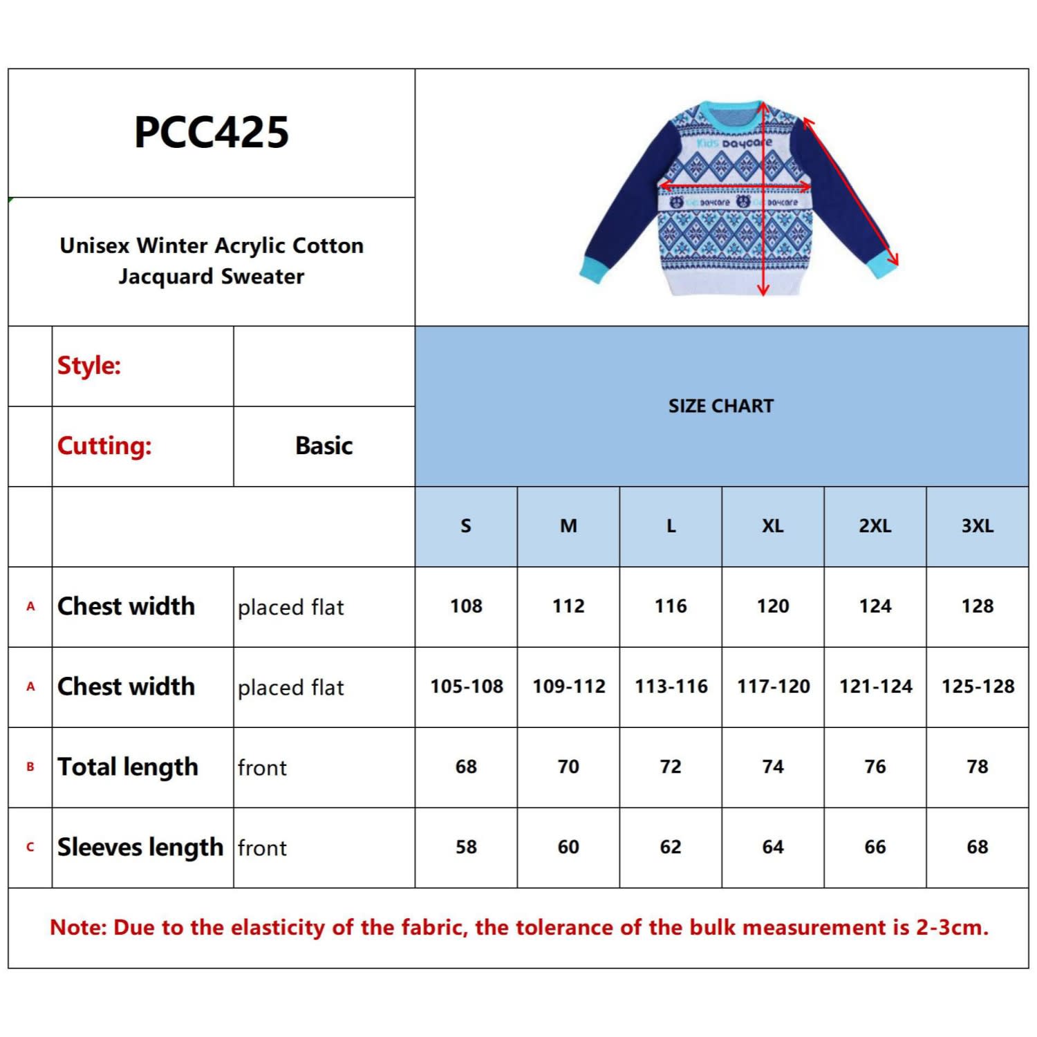 Unisex Winter Acrylic Cotton Jacquard Sweater