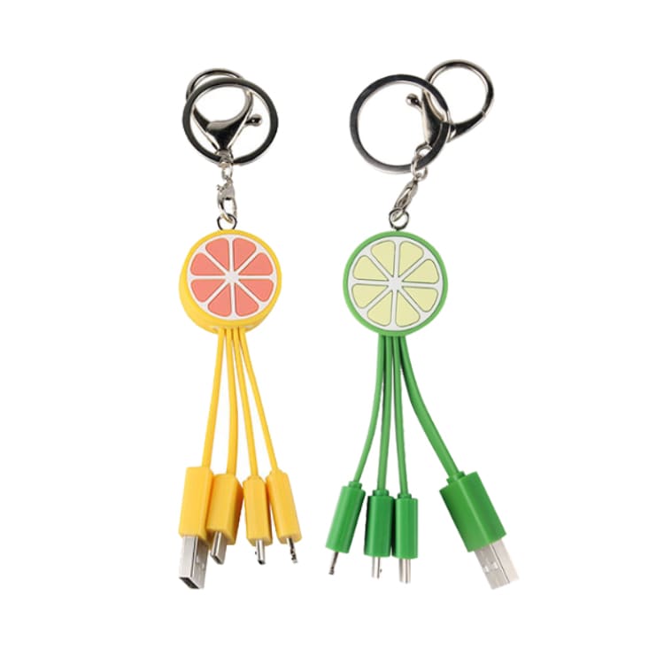 Alternative view of Custom Shape PVC Charging Cable with Keyring