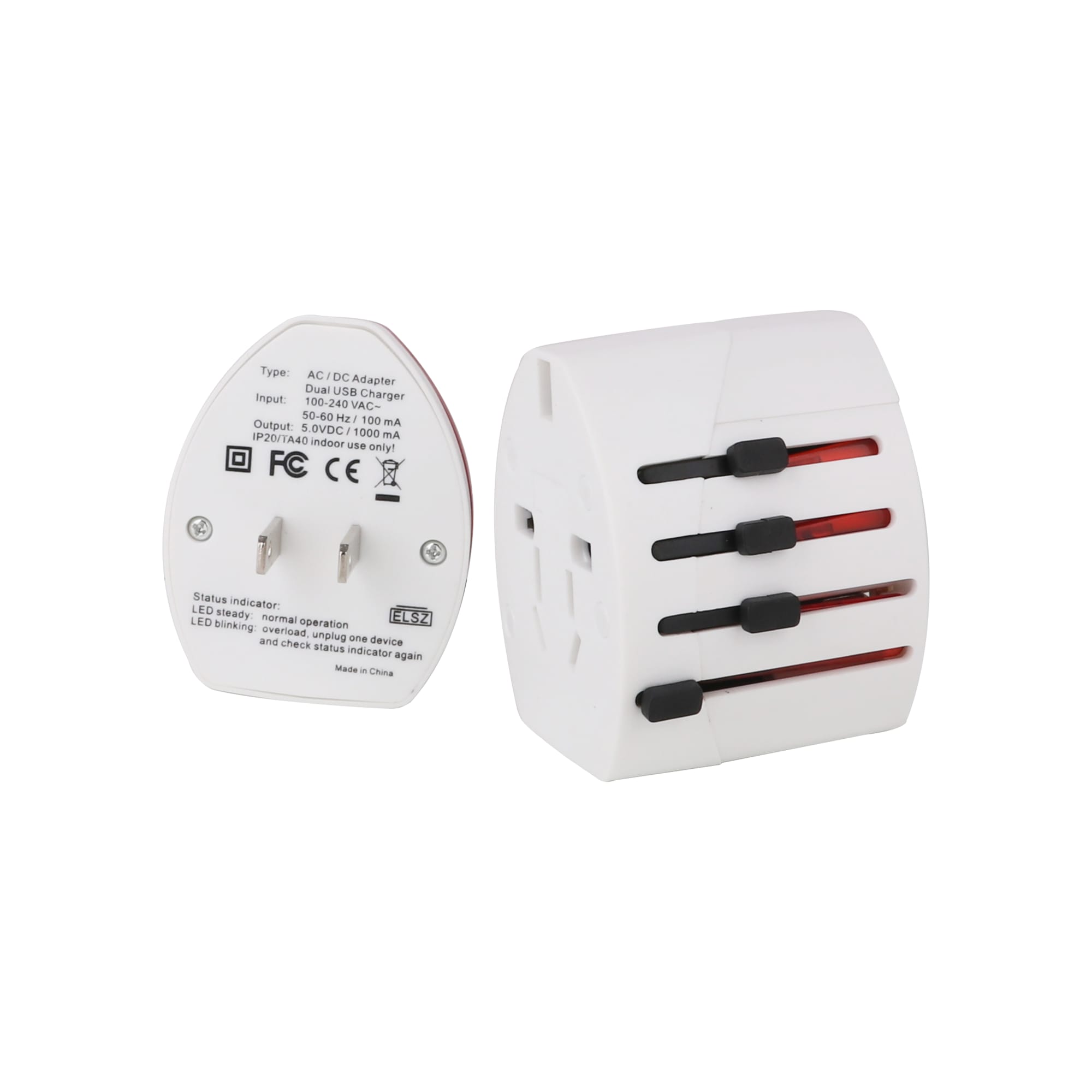Light-up Universal Plug Travel Adapter With USB - PCH039 Image