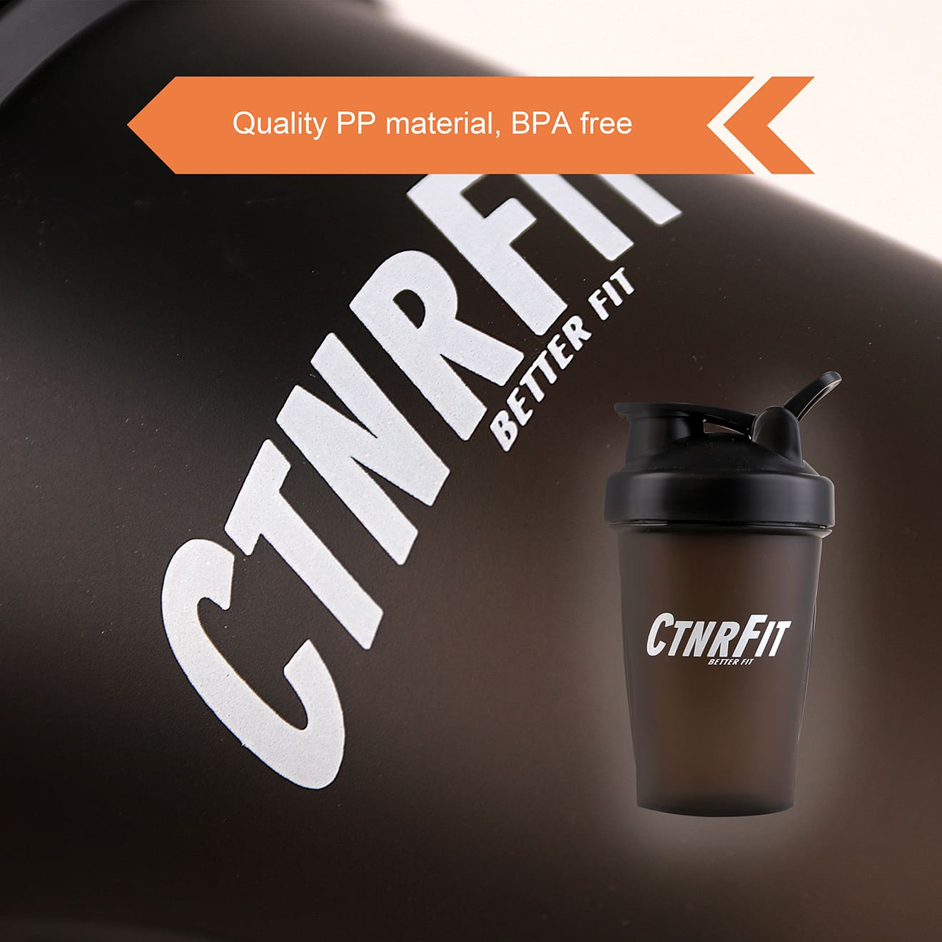 BPA Free Fitness Shaker Bottle with Loop 400ml - PXD272 Image