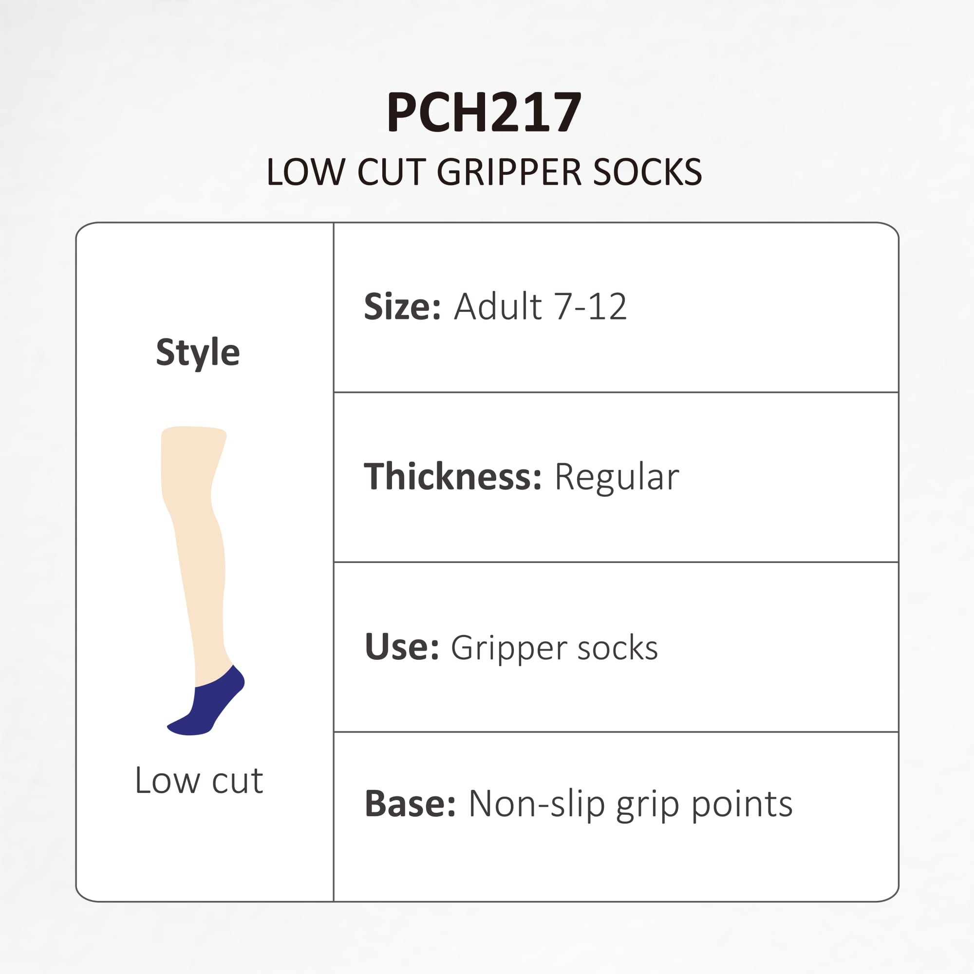 Low Cut Gripper Socks - PCH217 Image 
