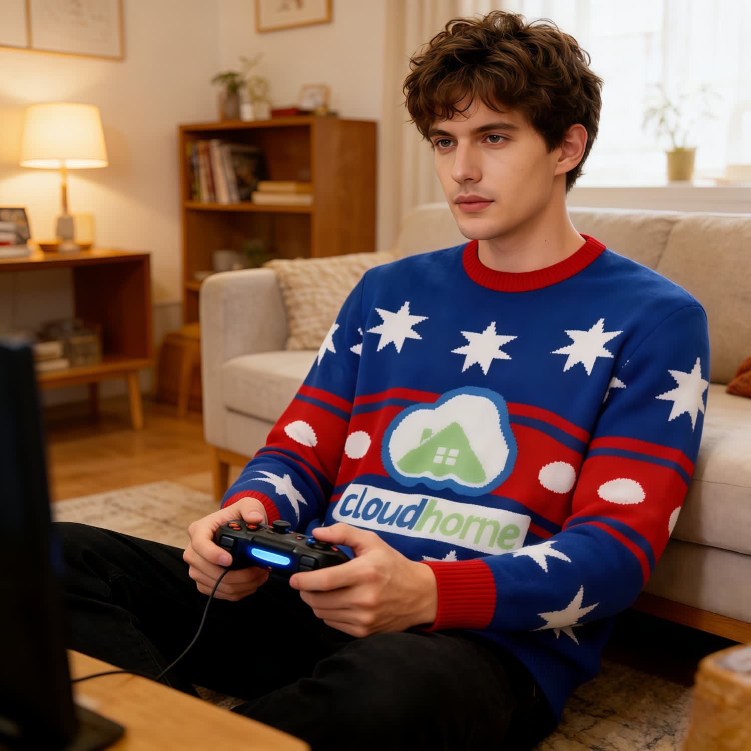 Alternative view of Unisex Winter Acrylic Jacquard Sweater