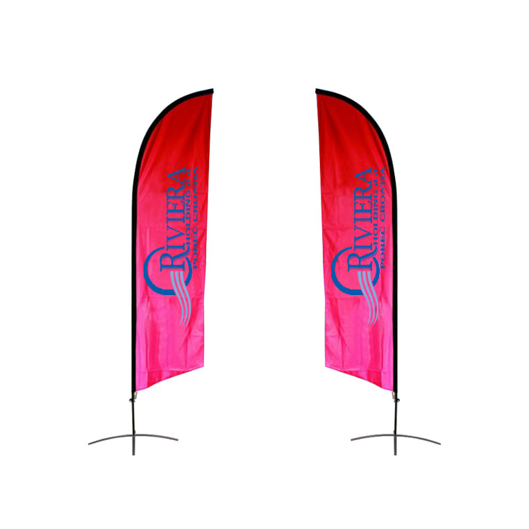 Small(65.3*200cm) Angled Feather Banners 9ft - POS07 Image 