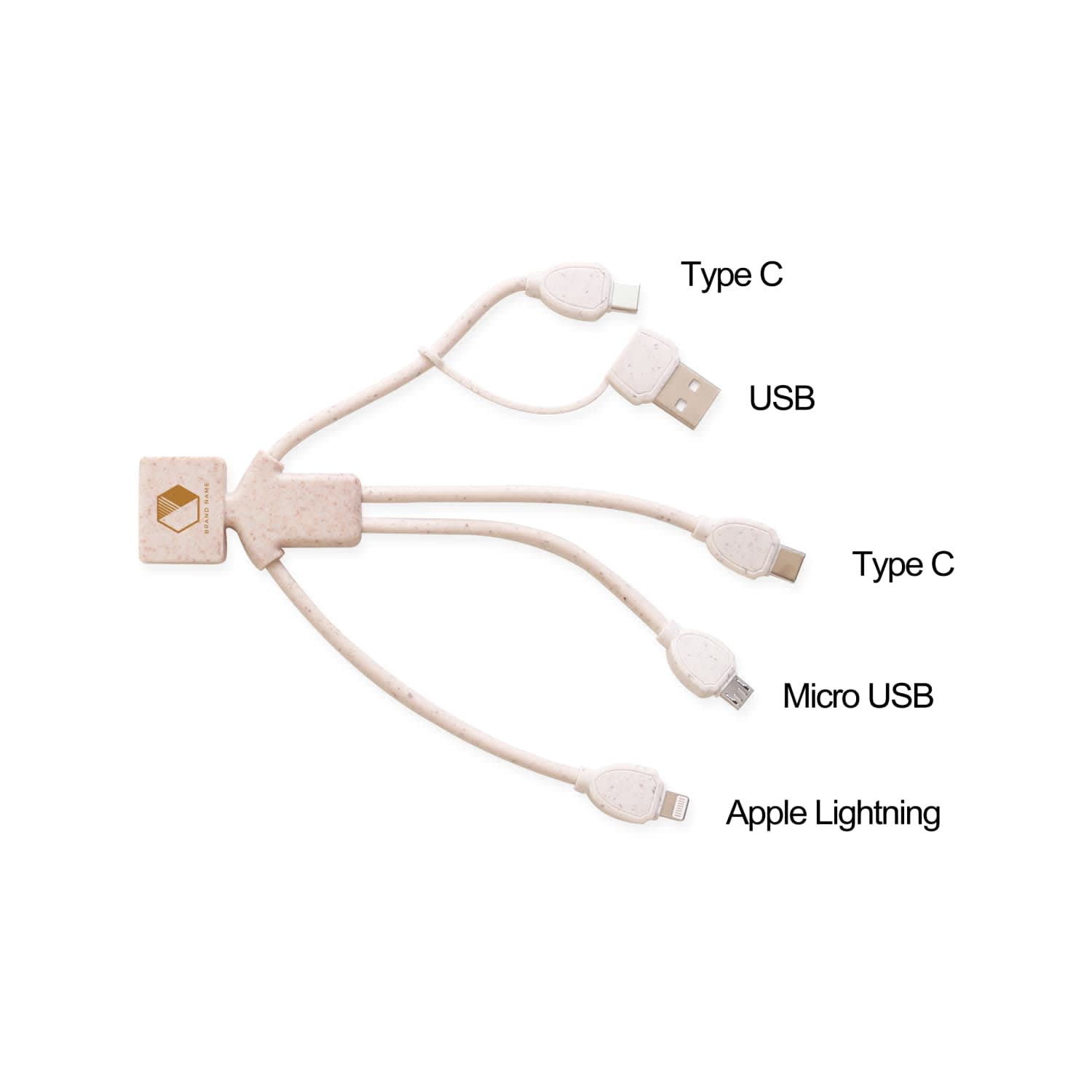 Wheat Straw Charging Cable - Man Shape - PCBA112 Image 