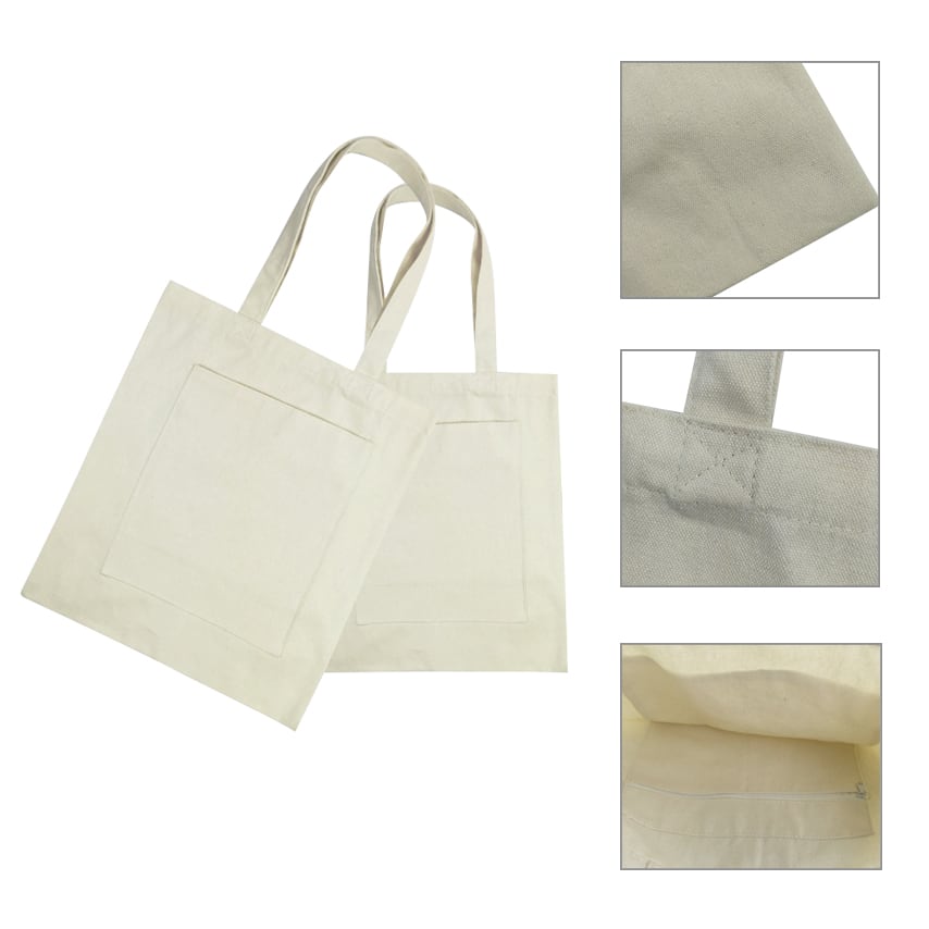 Cotton Tote Bag with Zippered Pouch - PC4562 Image