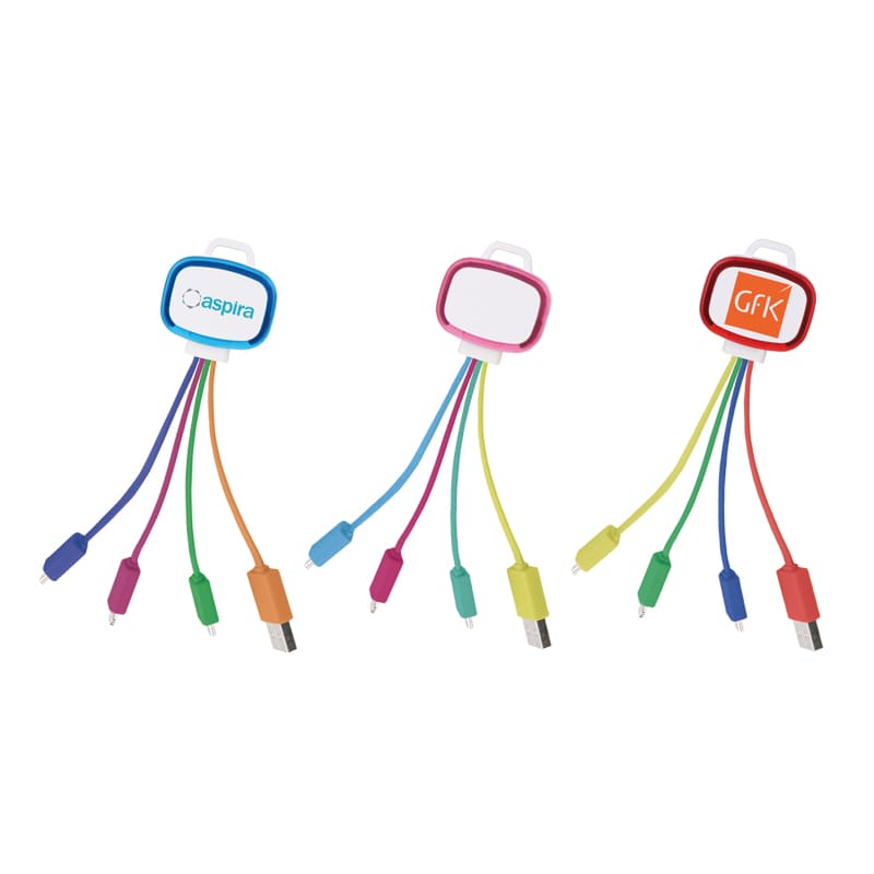 LED Charging Cable with Multiple Connectors - PCBA69 Image 