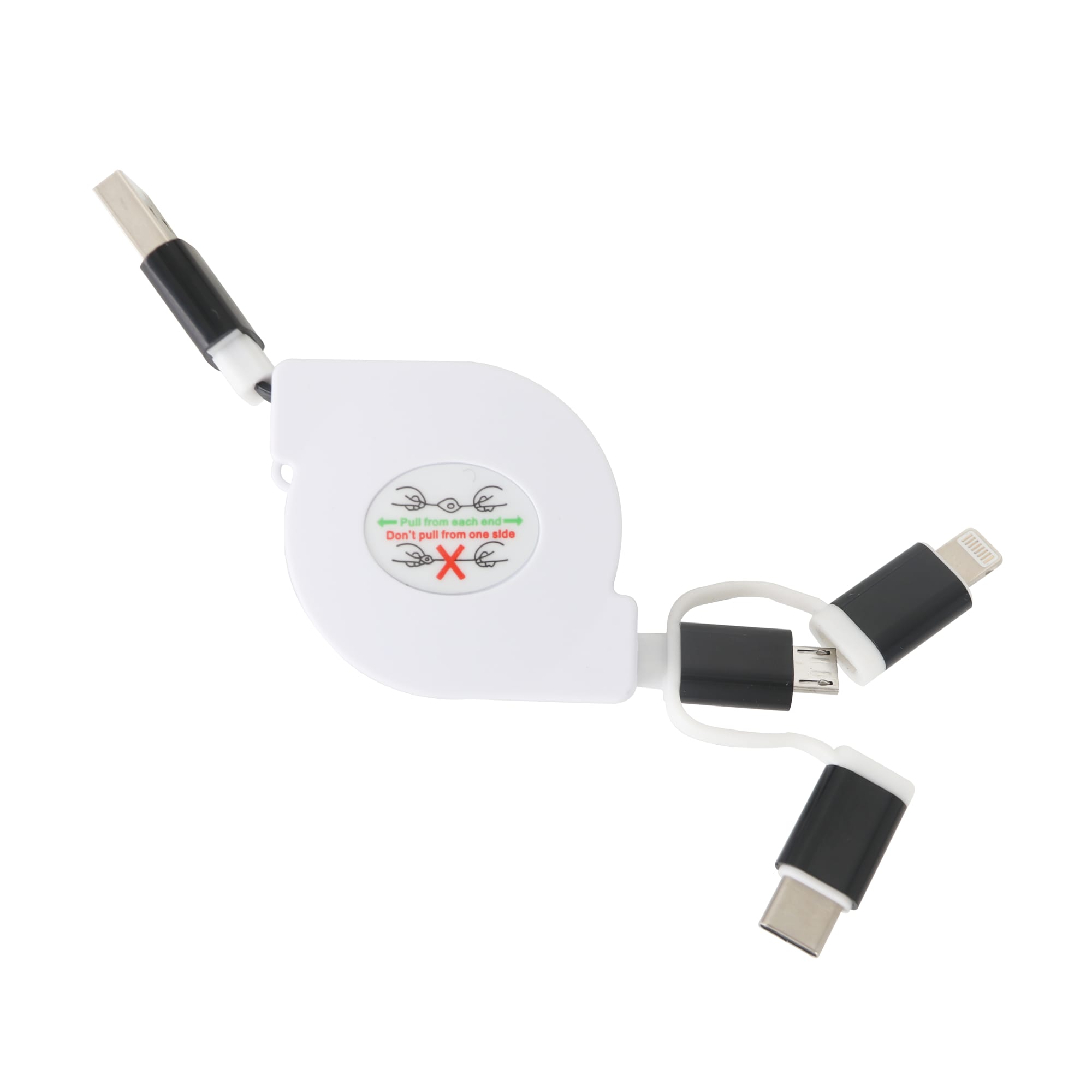 3-In-1 ABS Retractable Charging Cable - PCBA80 Image 