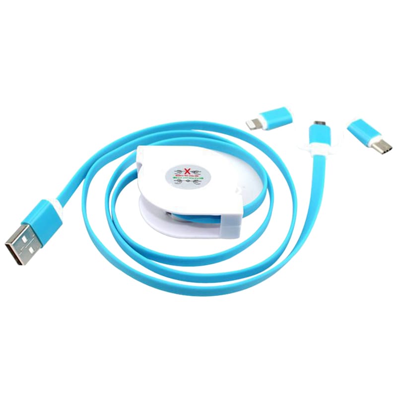 3-In-1 ABS Retractable Charging Cable - PCBA80 Image 