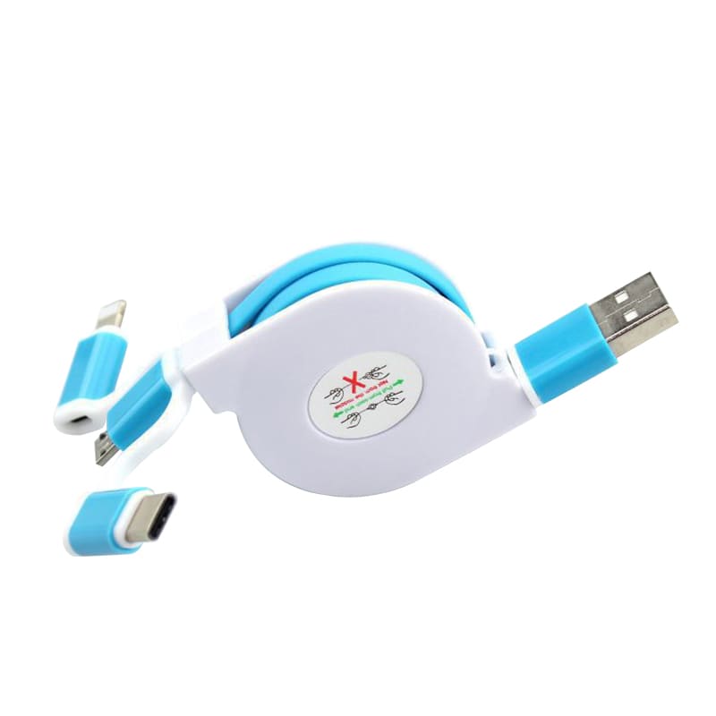 3-In-1 ABS Retractable Charging Cable - PCBA80 Image 