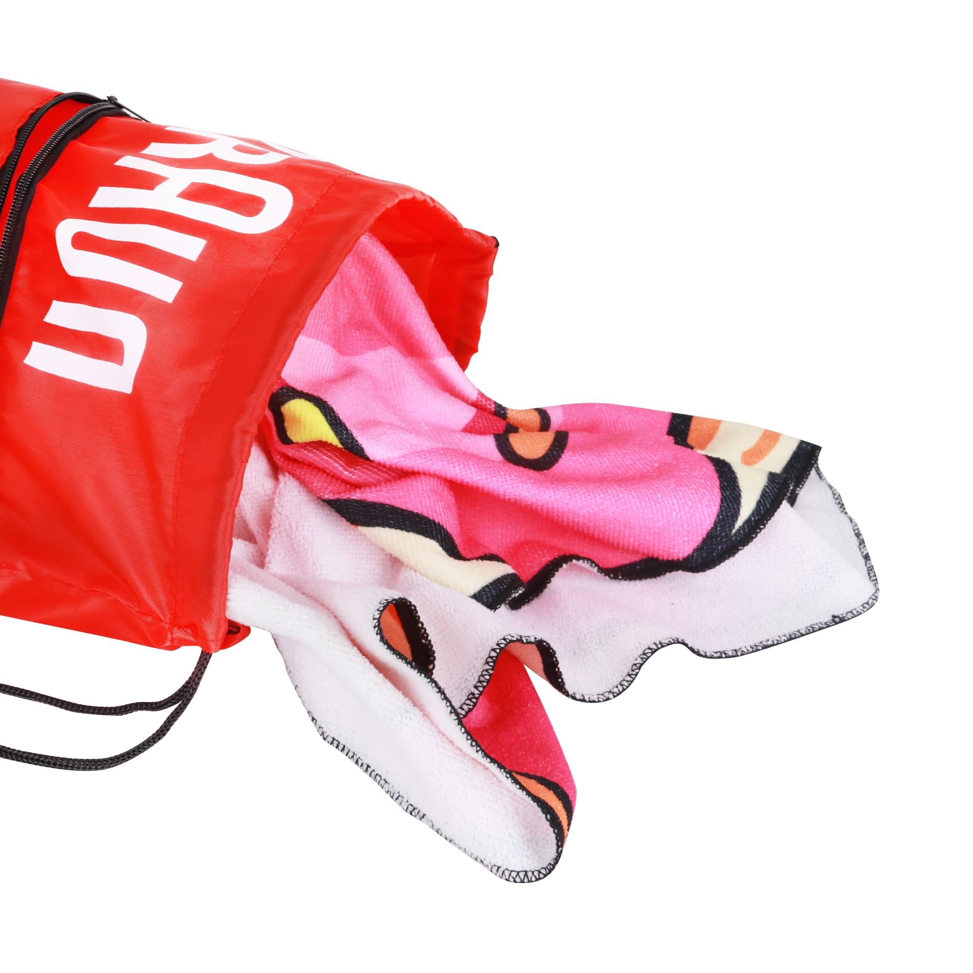 Polyester Drawstring Bag with Zippered Pocket - PCBC600 Image