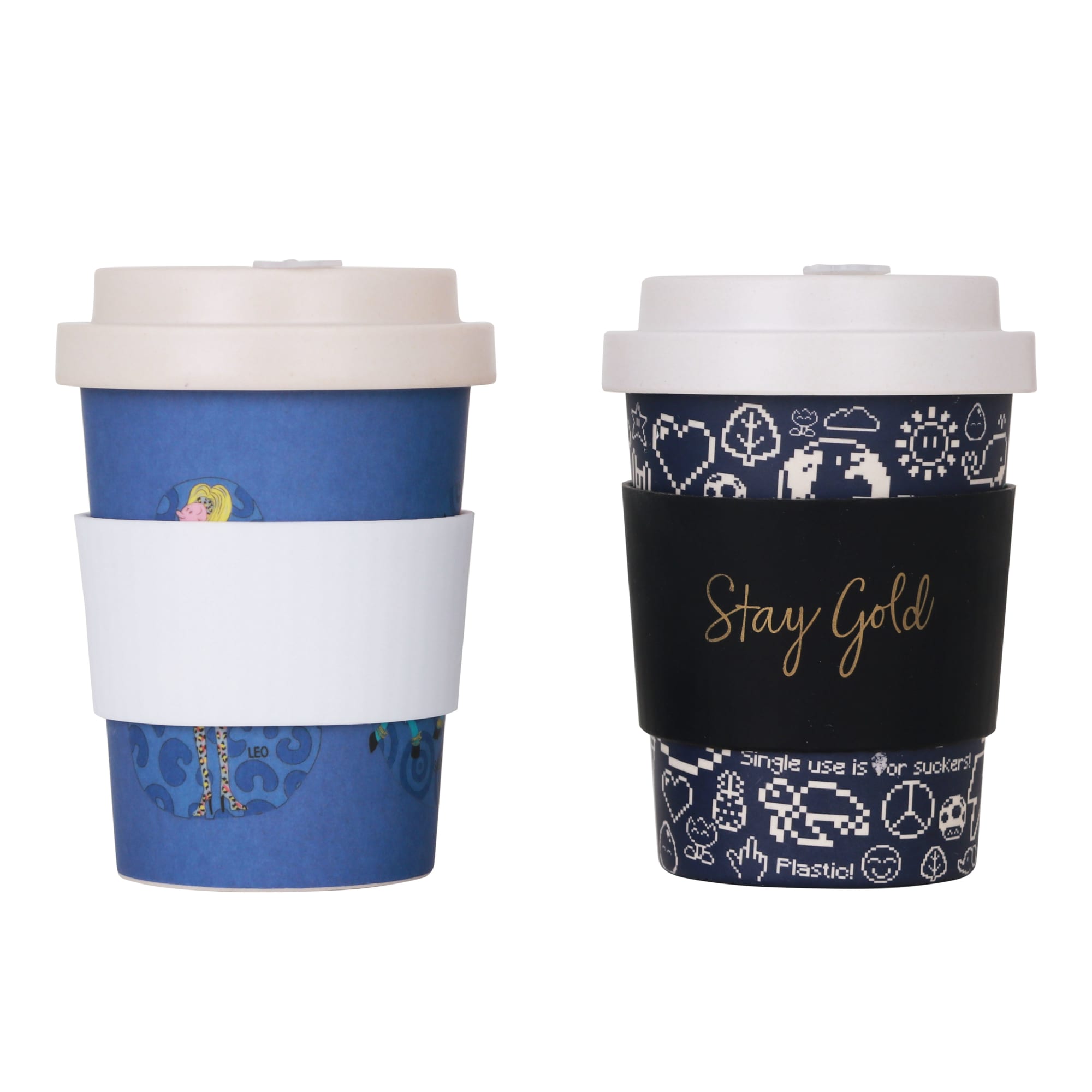 350ml Reusable Bamboo Coffee Cup with Screw Lid - PCD022 Image 