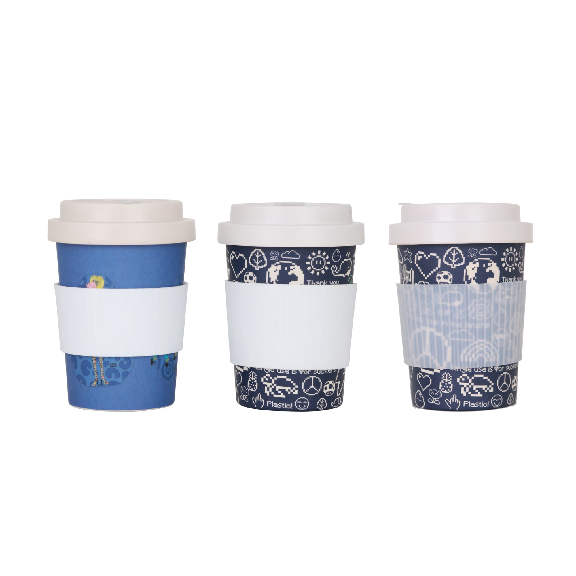 350ml Reusable Bamboo Coffee Cup with Screw Lid - PCD022 Image 