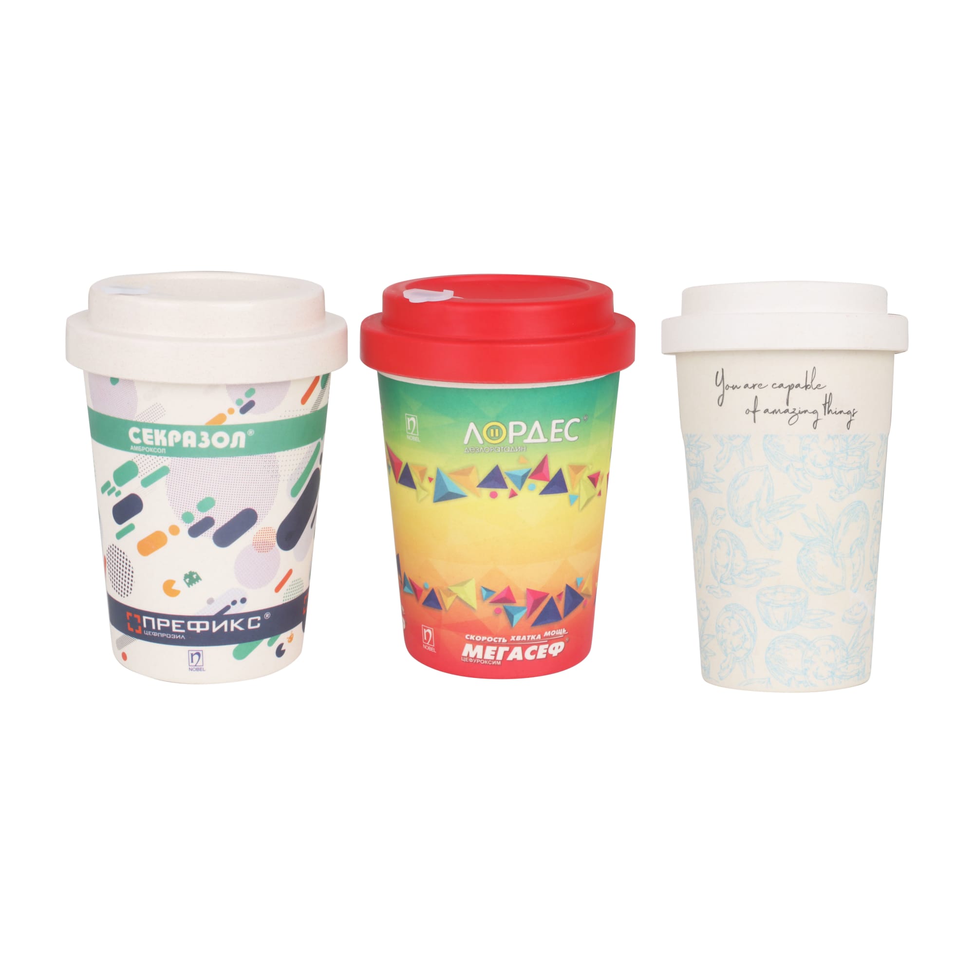 350ml Reusable Bamboo Coffee Cup with Screw Lid - PCD022 Image 