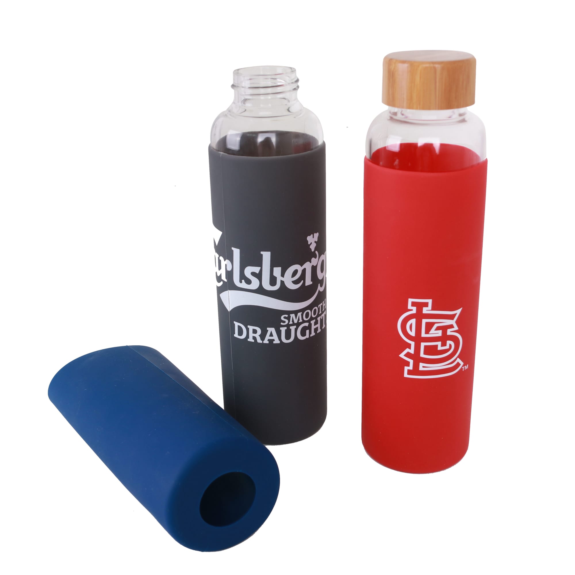 550ml Glass Drink Bottle with Bamboo Lid - PCD056 Image 