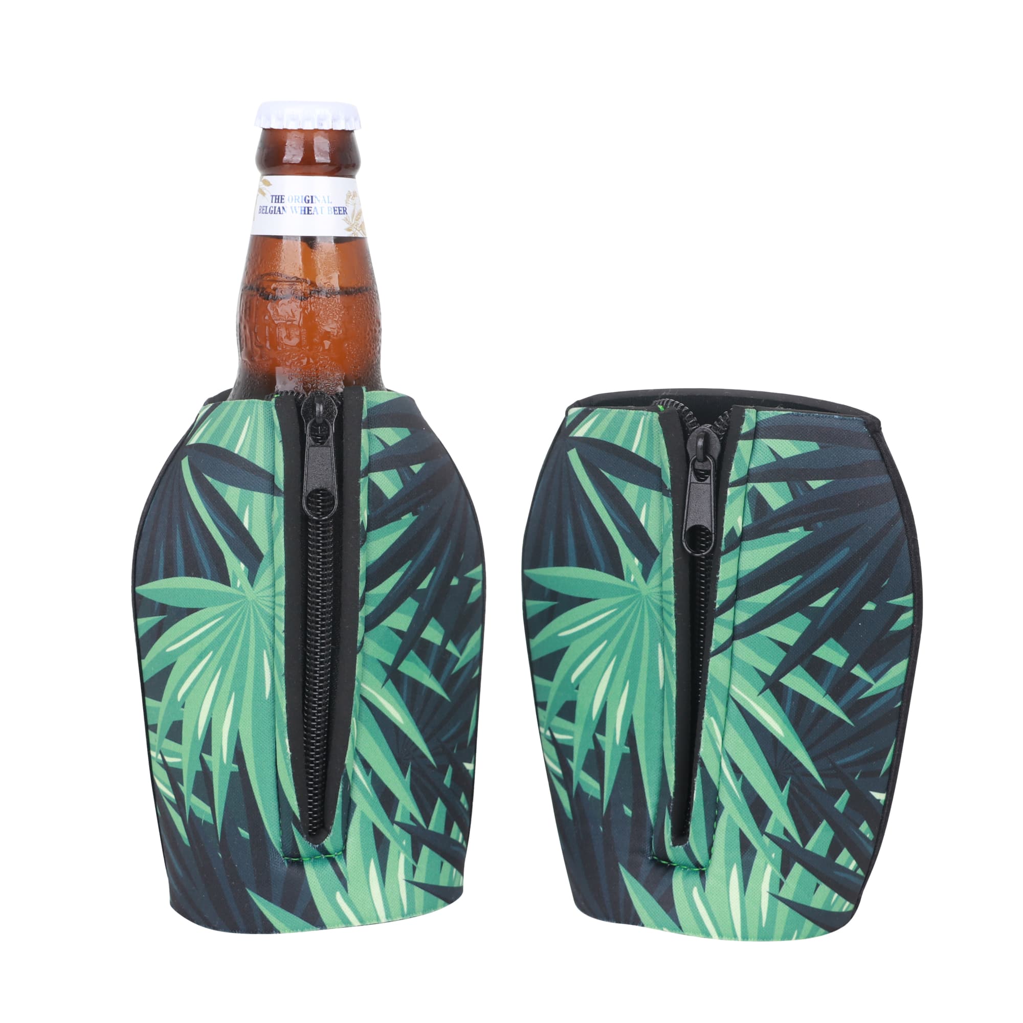 Short Bottle Cooler with Zipper - PCN018 Image 