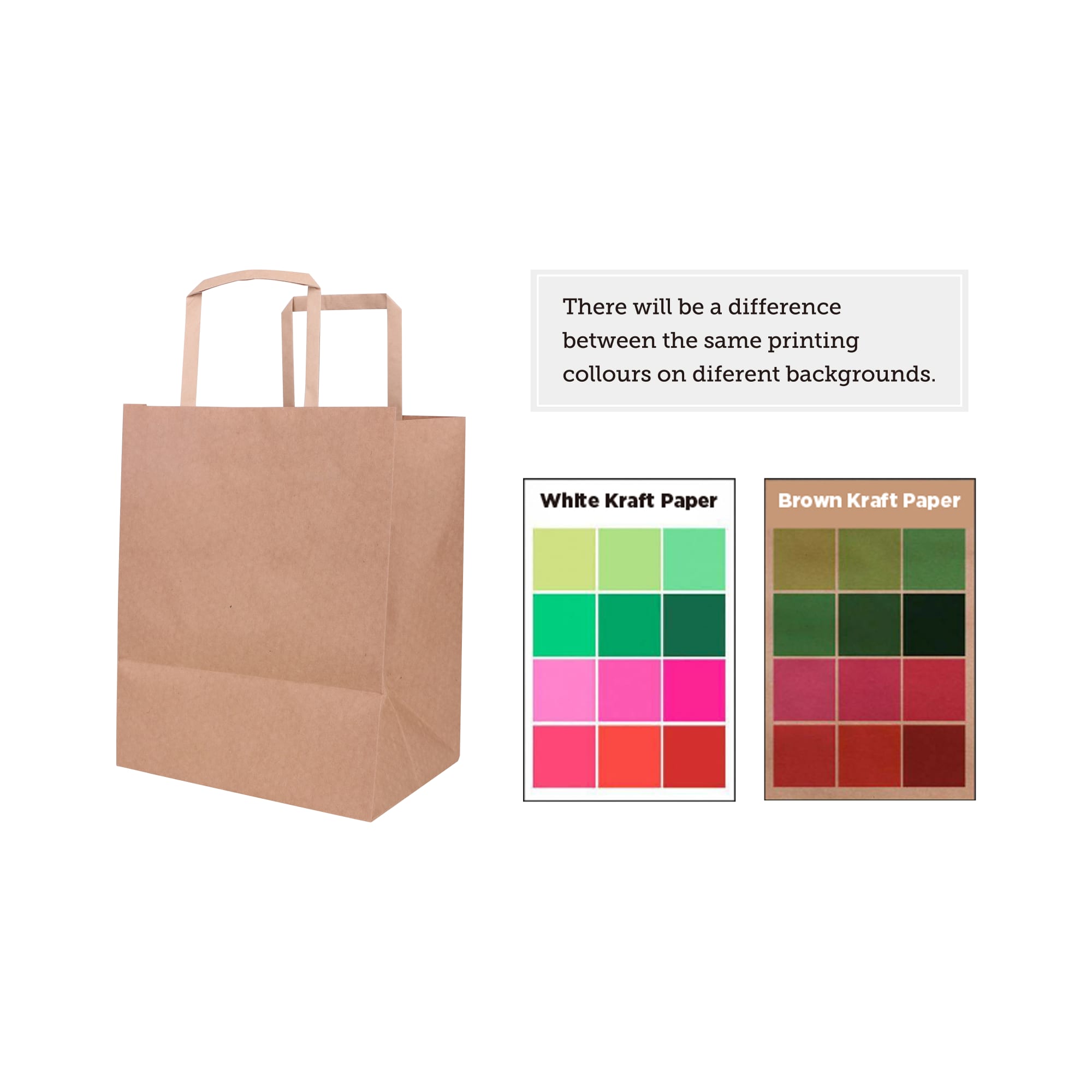 Flat Handle Kraft Paper Bag(215x265x165mm) - PCPB022 Image
