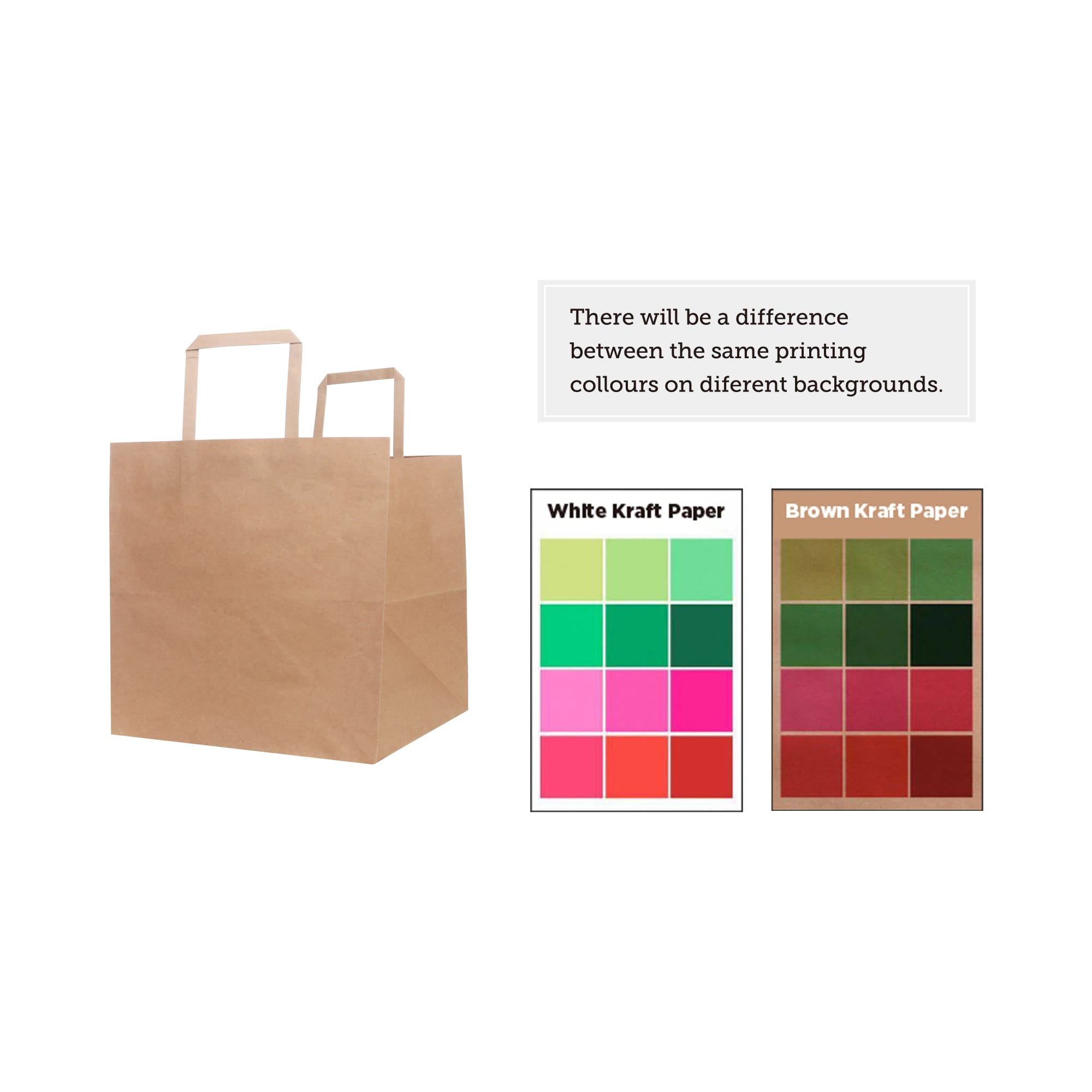 Flat Handle Kraft Paper Bag(250x250x250mm) - PCPB023 Image 
