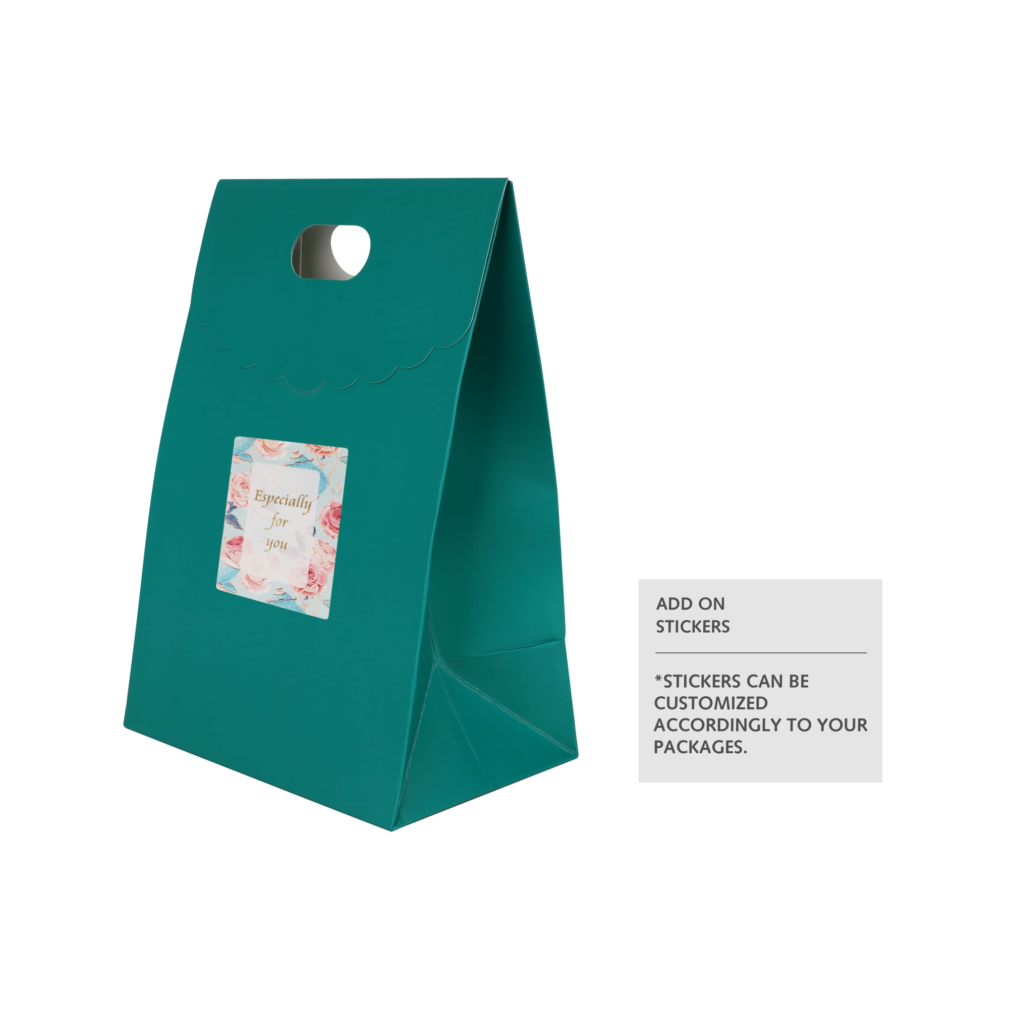 Die cut Handle Bag with Flap(150x220x100mm+80mm flap) - PCPB036 Image