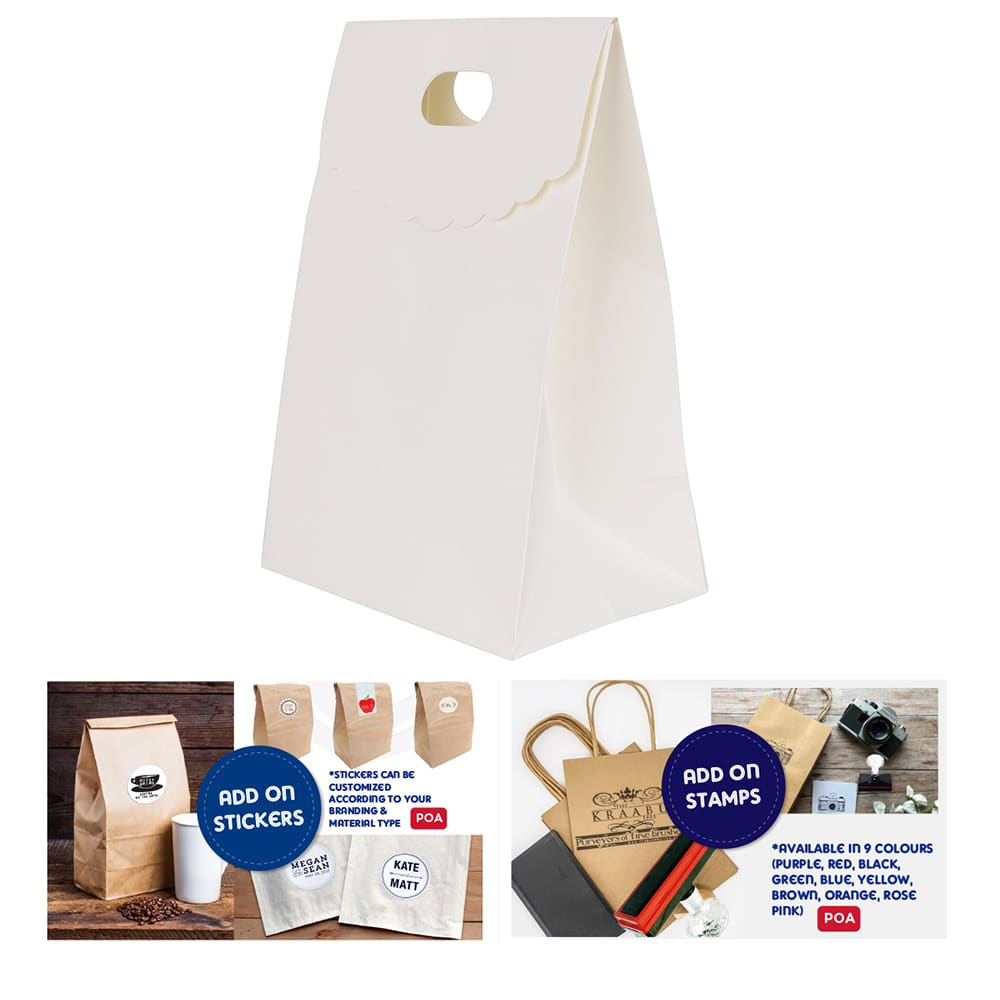 Die cut Handle Bag with Flap(150x220x100mm+80mm flap) - PCPB036 Image