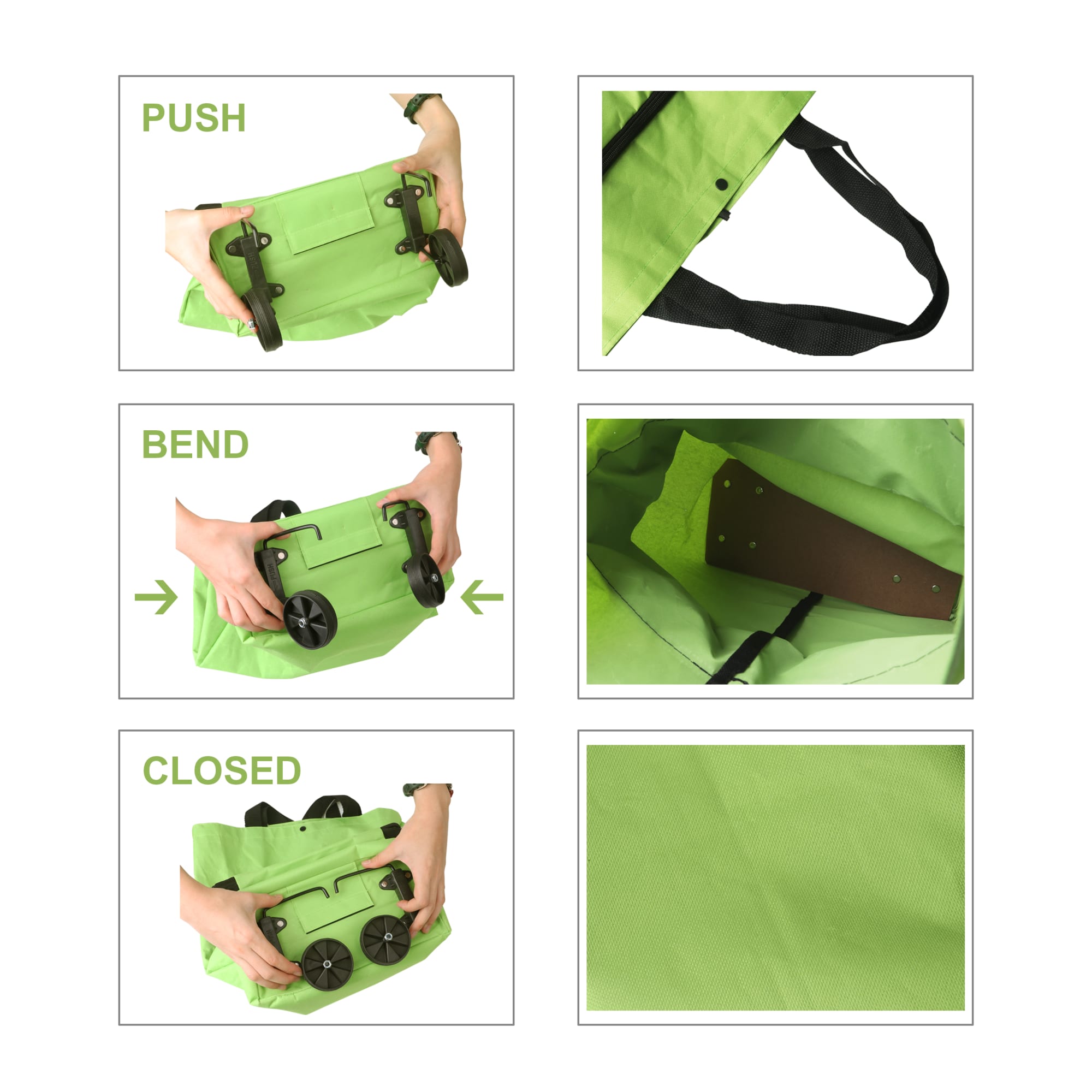 2 in 1 Collapsible Shopping Trolley Bag - PCPB074 Image