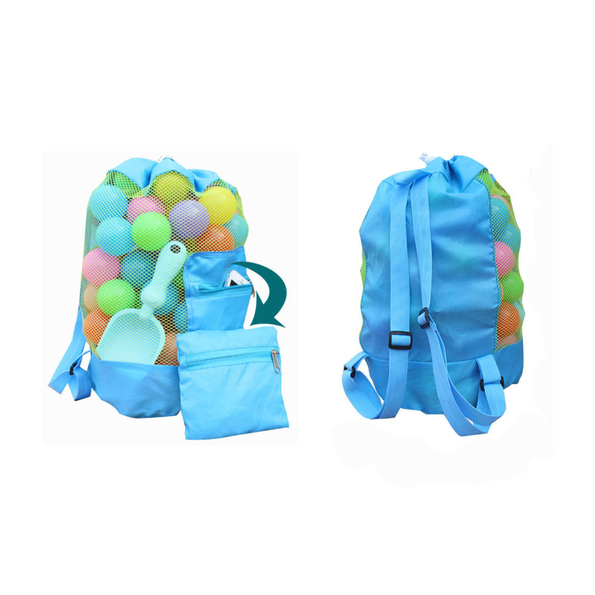Foldable Mesh Drawstring Backpack - PCPB077 Image 