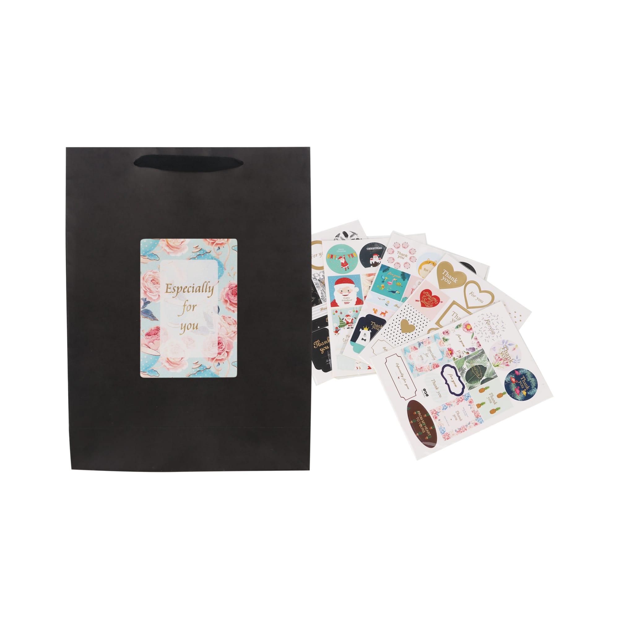 Large Vertical Paper Bag with Fabric Flat Handle(300 x 400 x 110mm) - PCPB172 Image