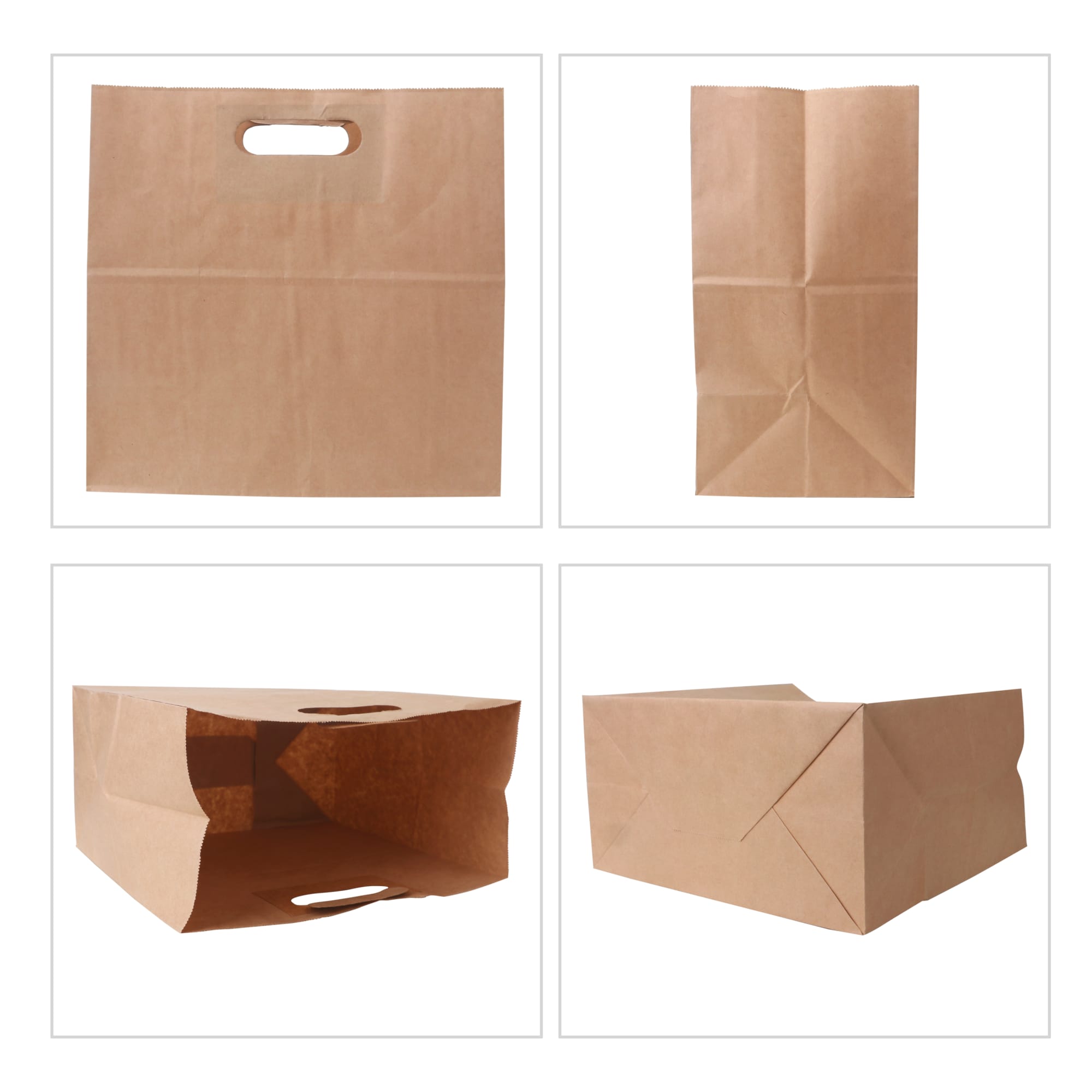 Die Cut Brown Kraft Paper Bag (280 x 280 x 150mm) - PCPB190 Image 