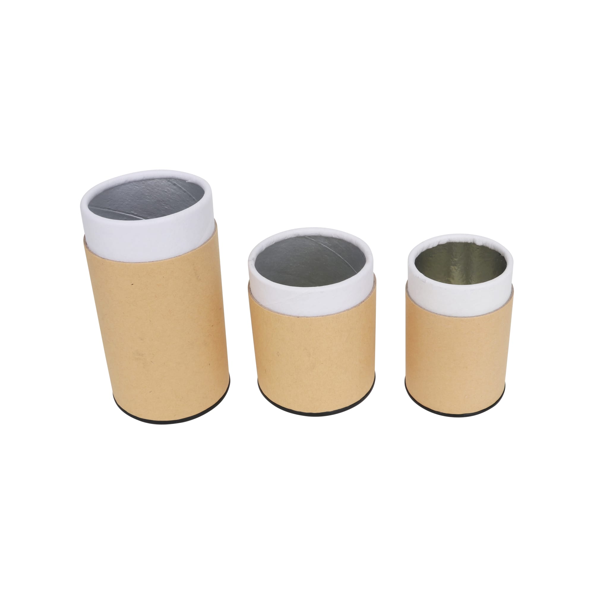 Medium Kraft Paper Cylinders with Black Lid (65 x 90mm) - PCPB311 Image
