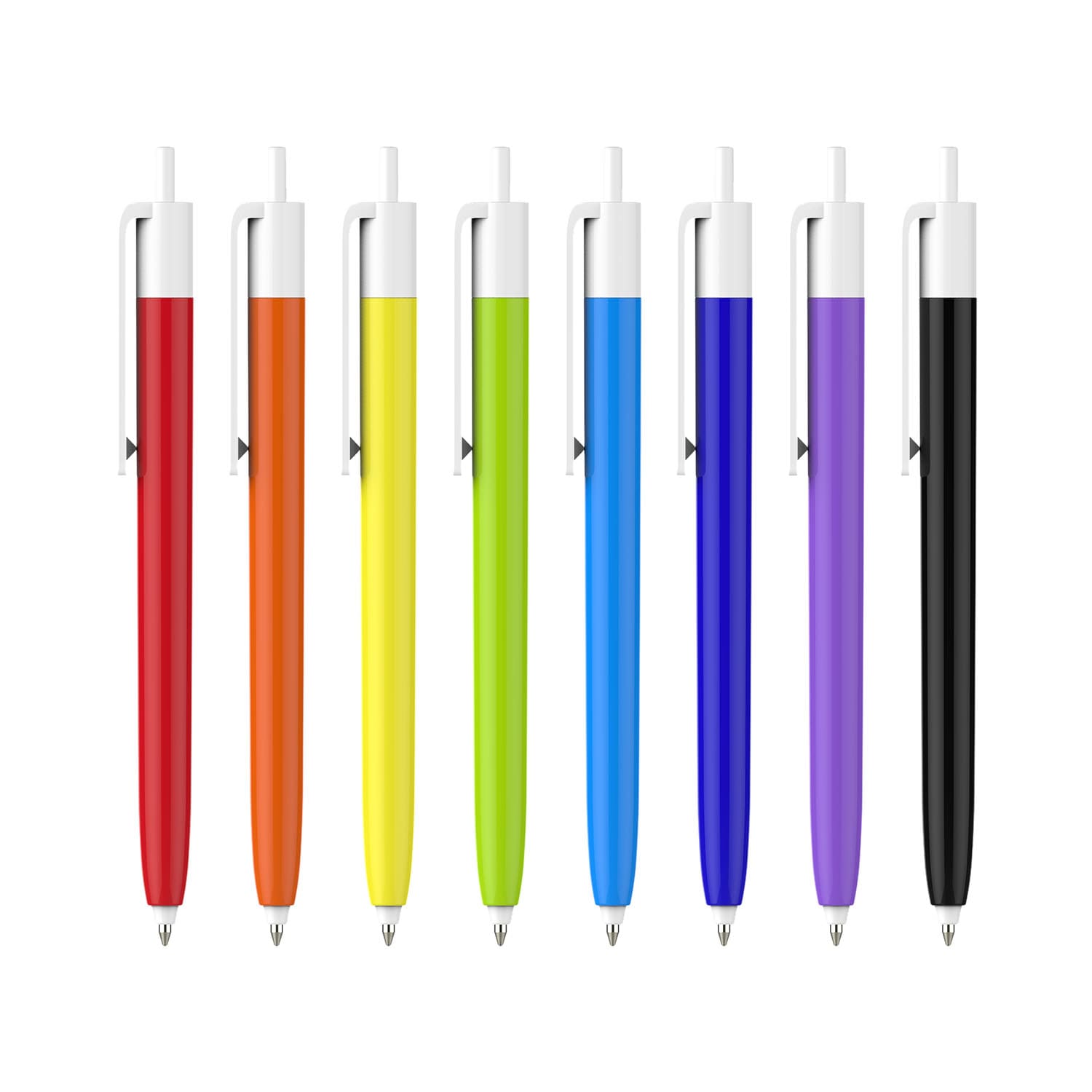 Push Button Pen - Colour Barrel with Creamy White Cap - PCS023C Image 