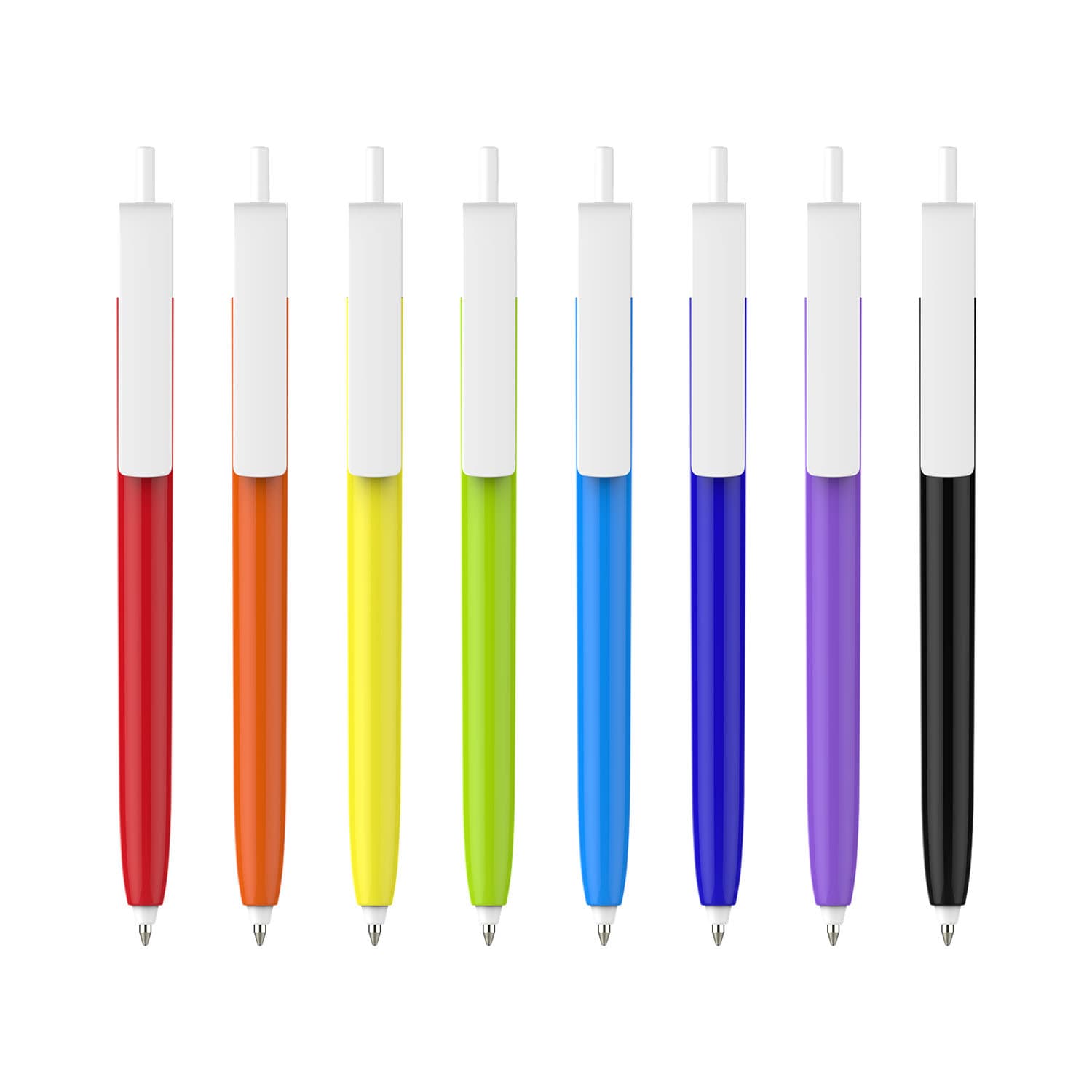 Push Button Pen - Colour Barrel with Creamy White Cap - PCS023C Image 