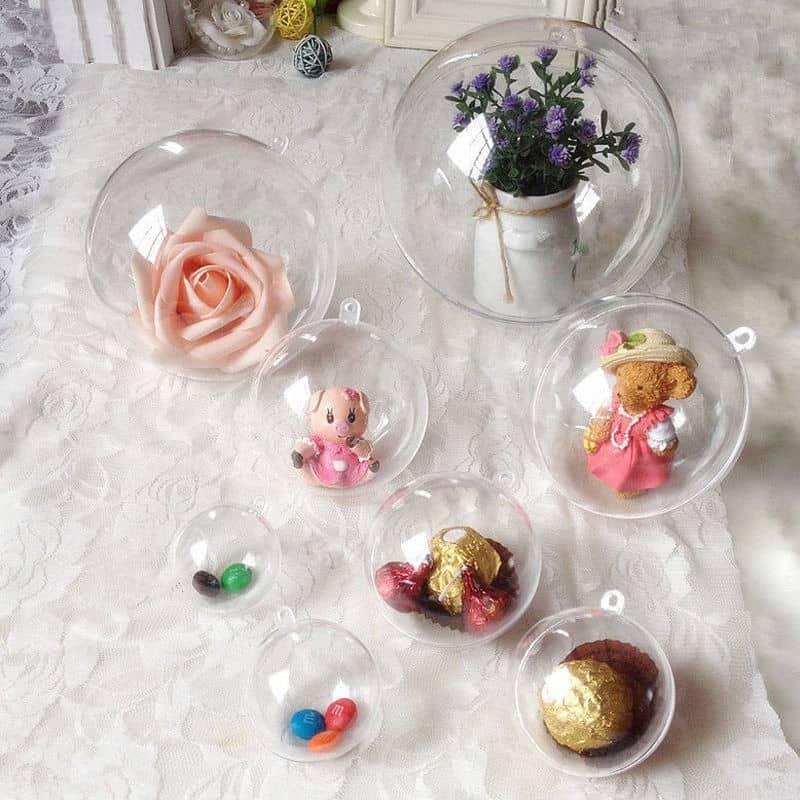 Ball Shaped Clear Plastic Ornament - PCTC21 Image 
