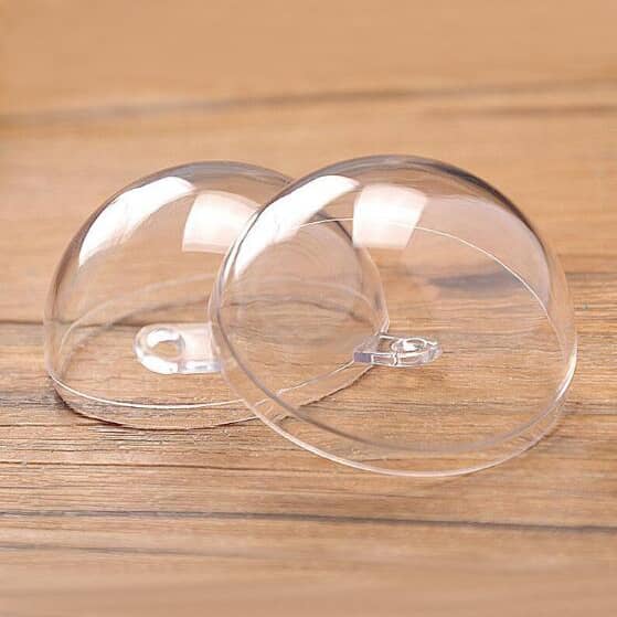 Ball Shaped Clear Plastic Ornament - PCTC21 Image 