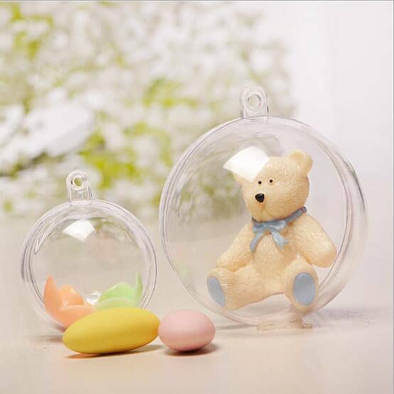 Ball Shaped Clear Plastic Ornament - PCTC21 Image 