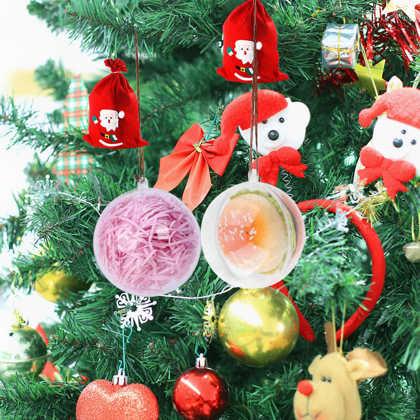Ball Shaped Clear Plastic Ornament - PCTC21 Image 