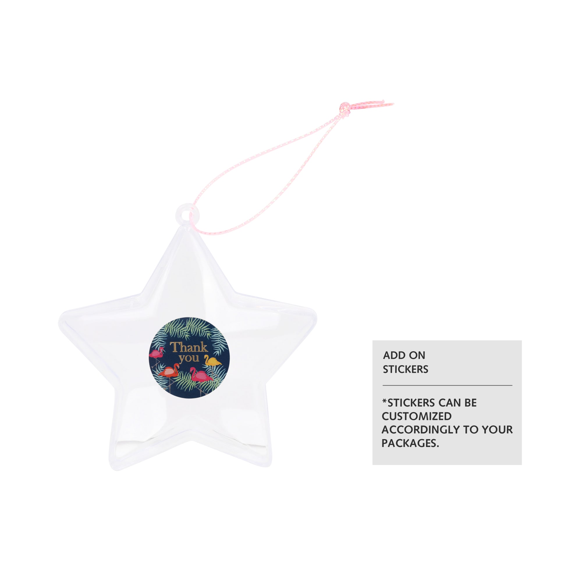 Star Shaped Clear Plastic Ornament - PCTC23 Image 
