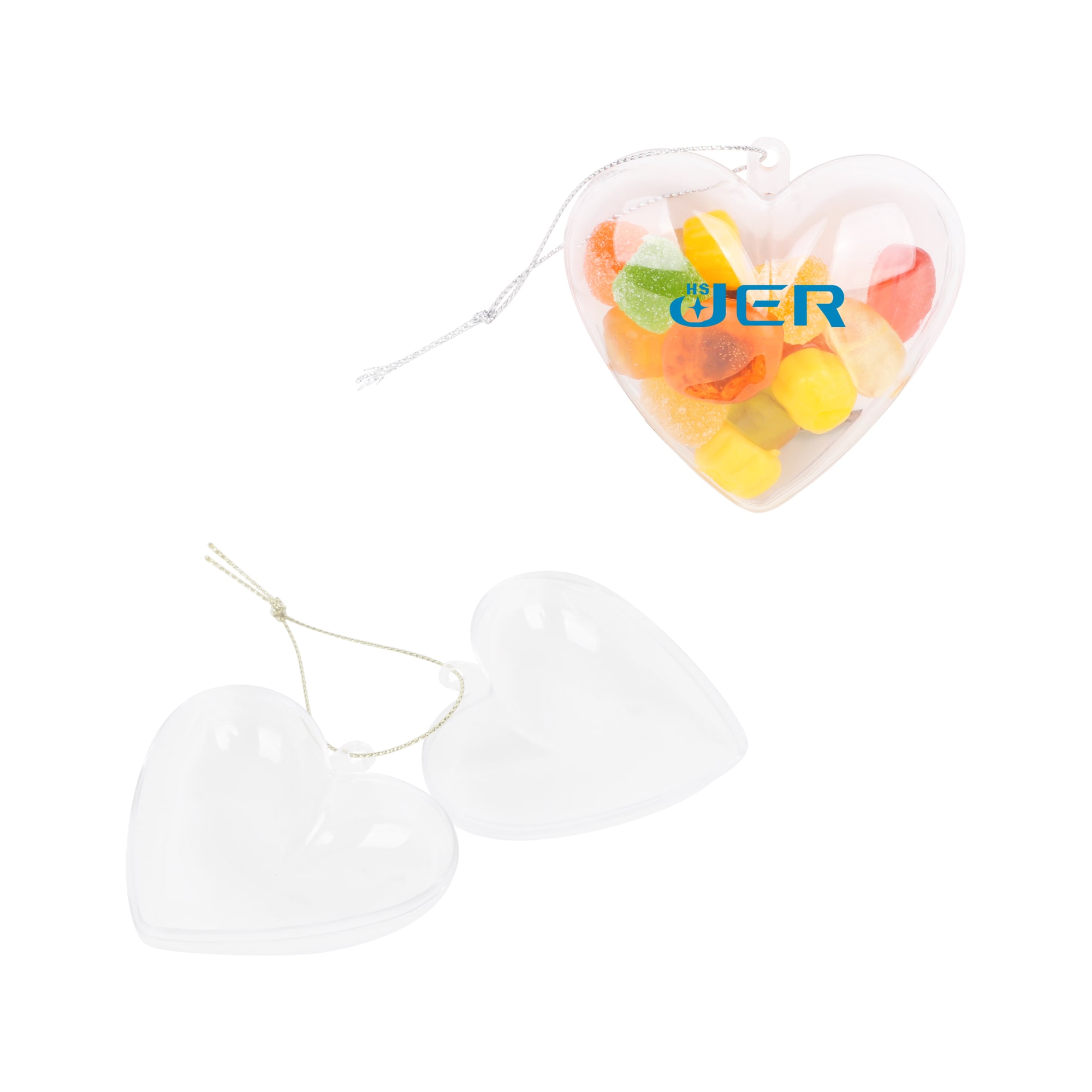 Heart Shaped Clear Plastic Ornament - PCTC24 Image