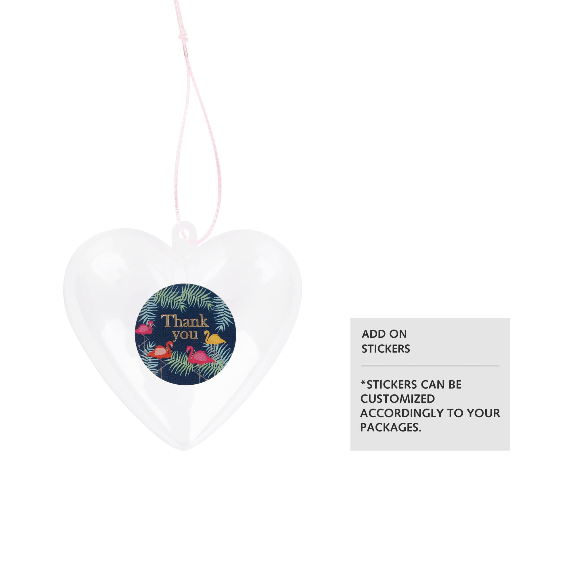 Heart Shaped Clear Plastic Ornament - PCTC24 Image