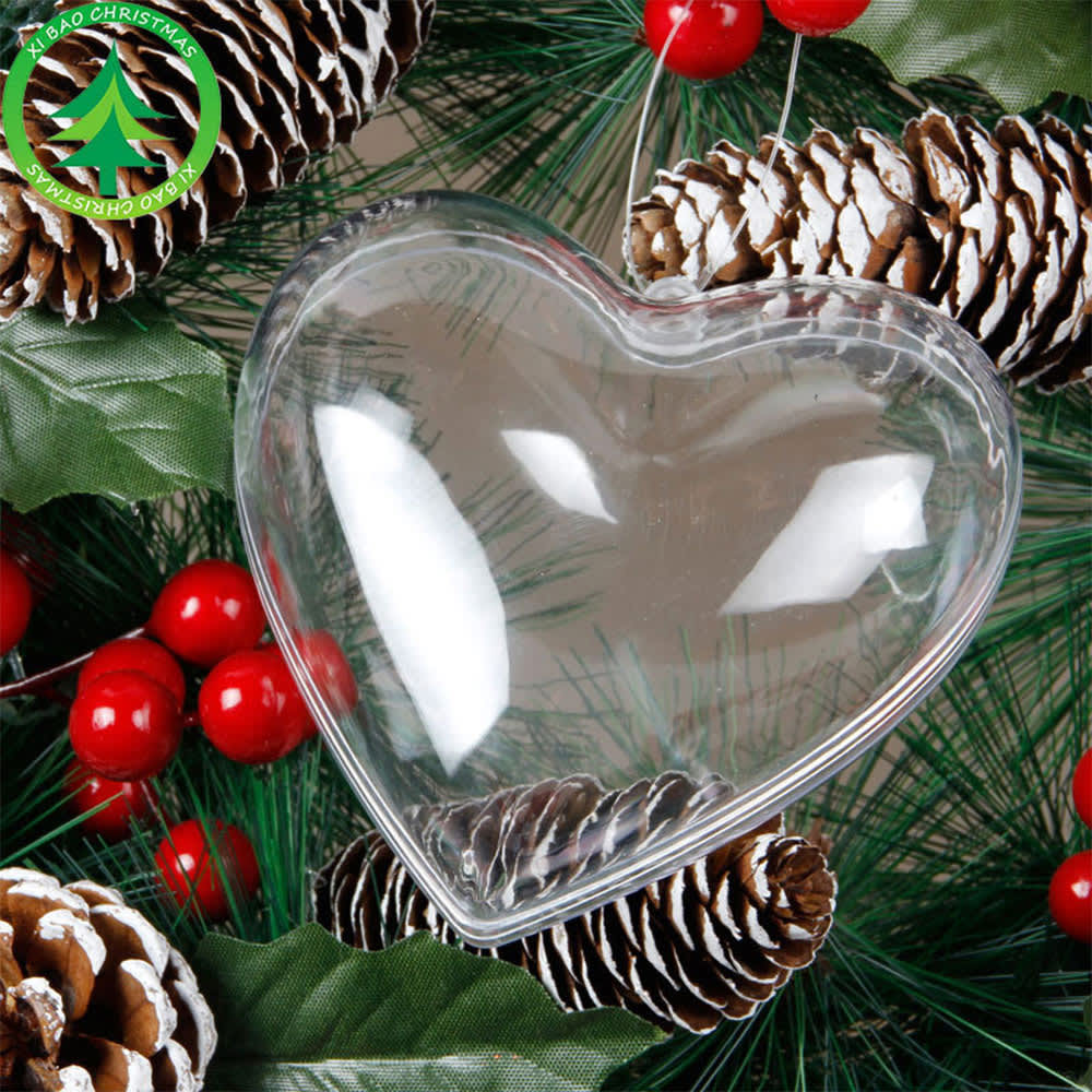 Heart Shaped Clear Plastic Ornament - PCTC24 Image