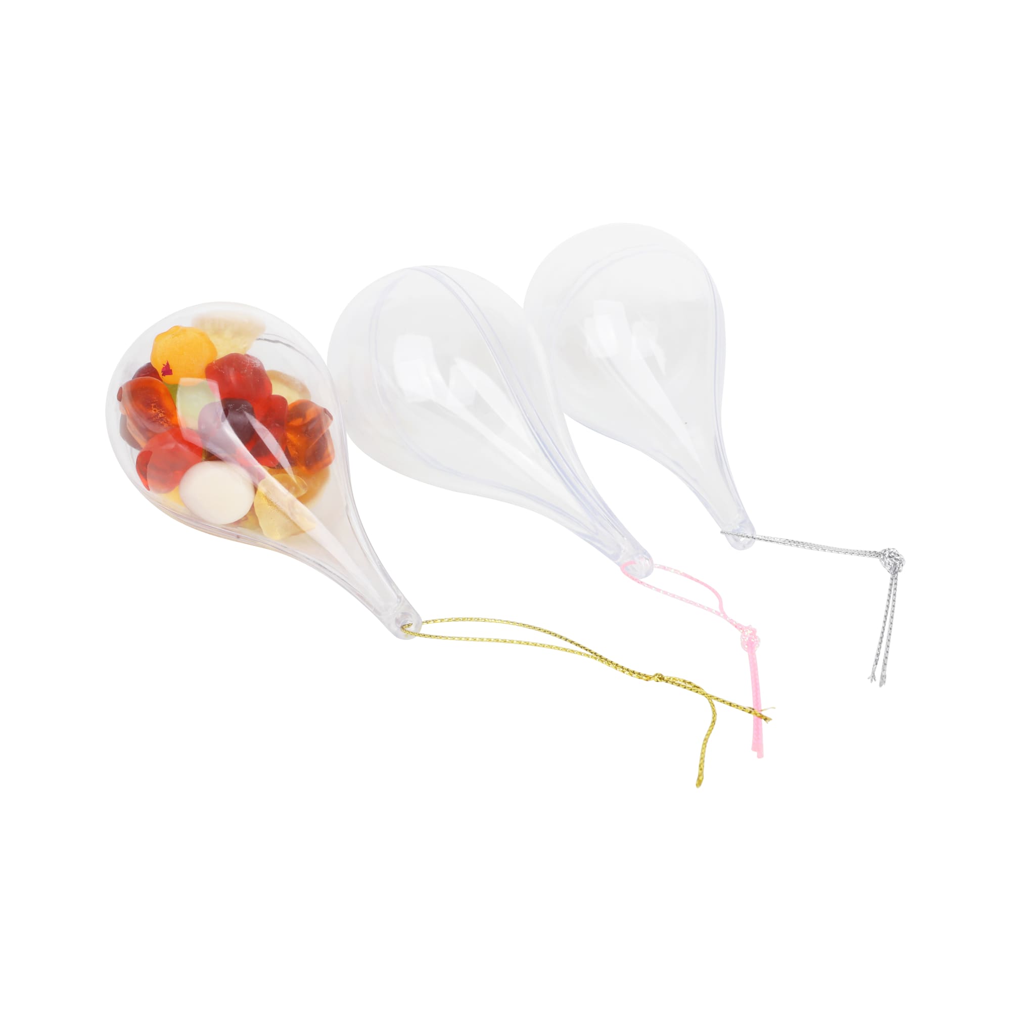 Teardrop Shaped Clear Plastic Ornament - PCTC25 Image 