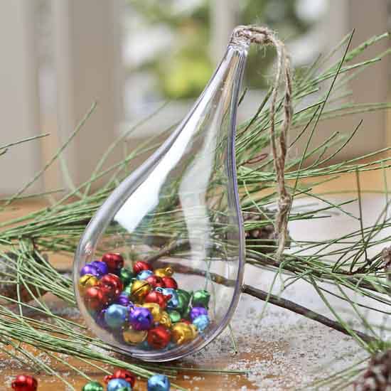 Teardrop Shaped Clear Plastic Ornament - PCTC25 Image 
