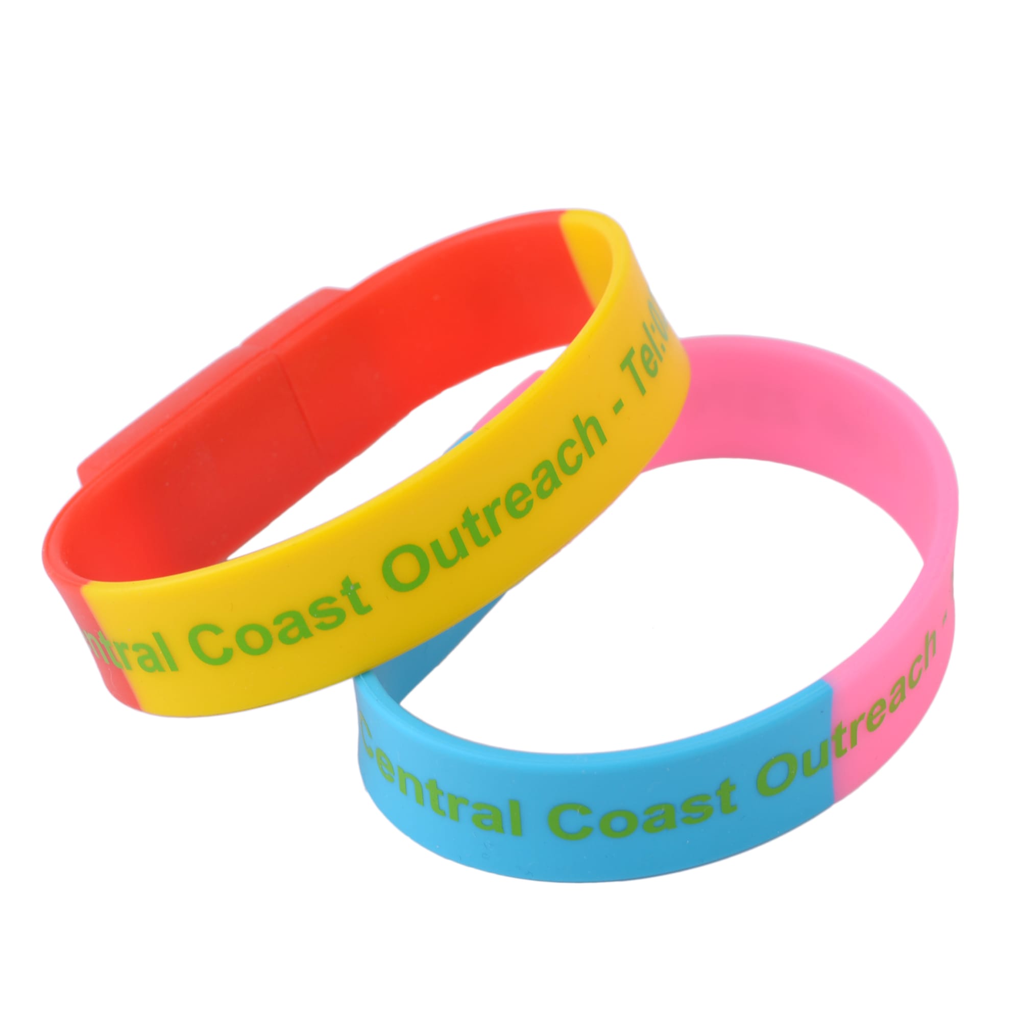 Sectional Coloured Wristband Flash Drive - PCU623A Image 