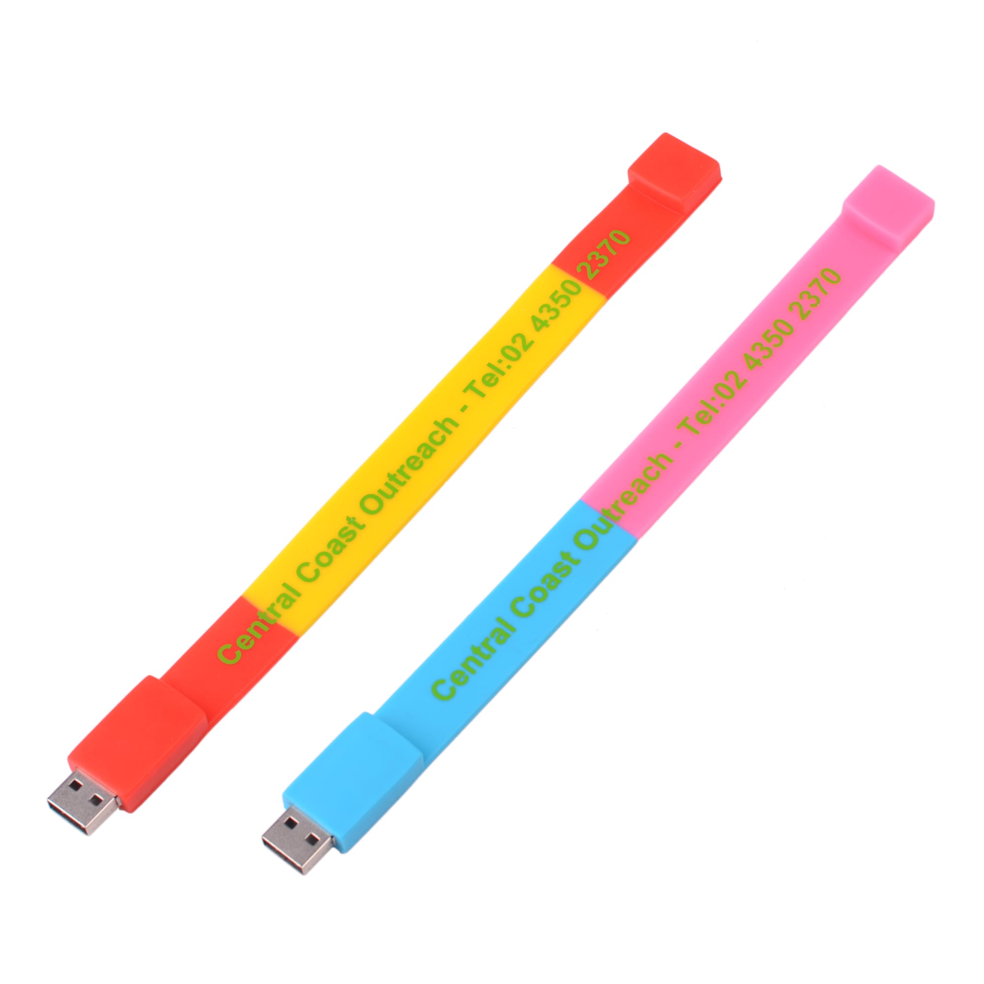 Sectional Coloured Wristband Flash Drive - PCU623A Image 