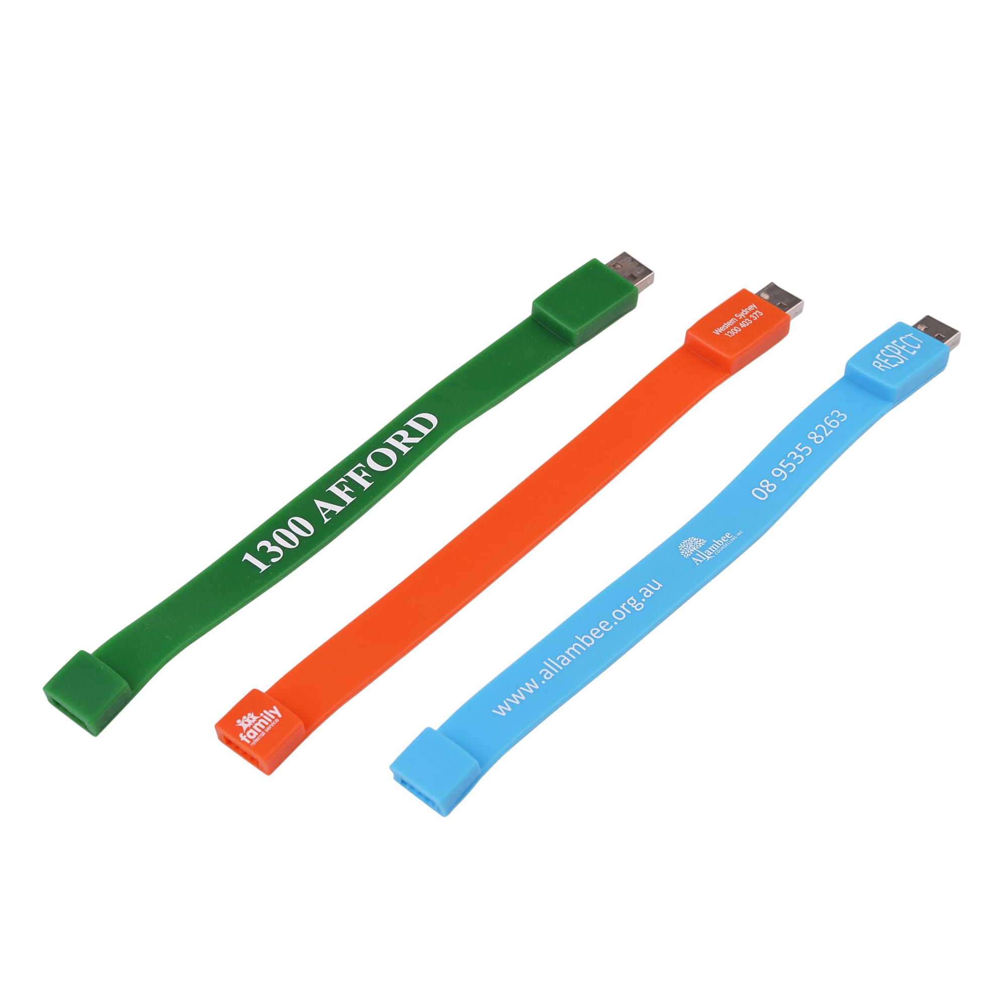 Rectangular Silicone Wristband Flash Drive - PCU623 Image