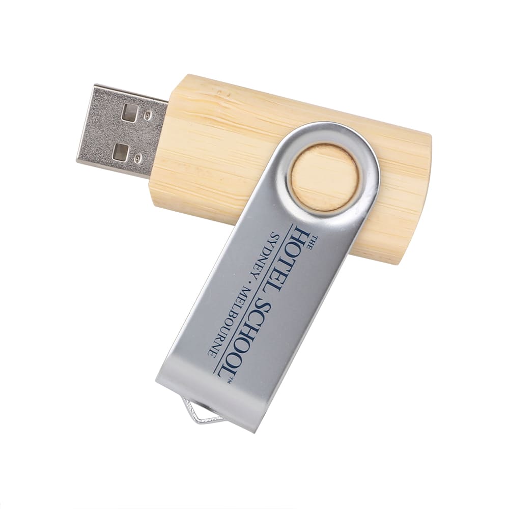 Metal Swivel Wooden Flash Drive - PCUW8 Image