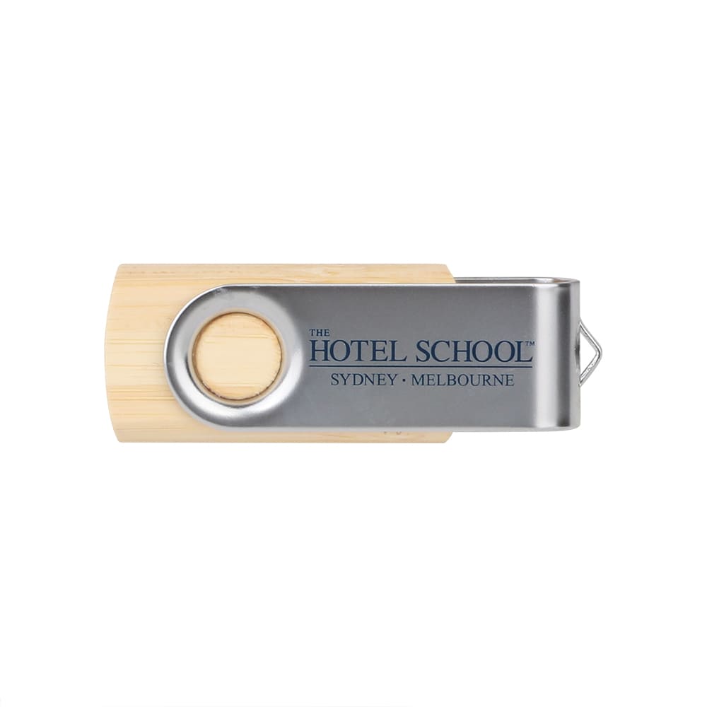 Metal Swivel Wooden Flash Drive - PCUW8 Image