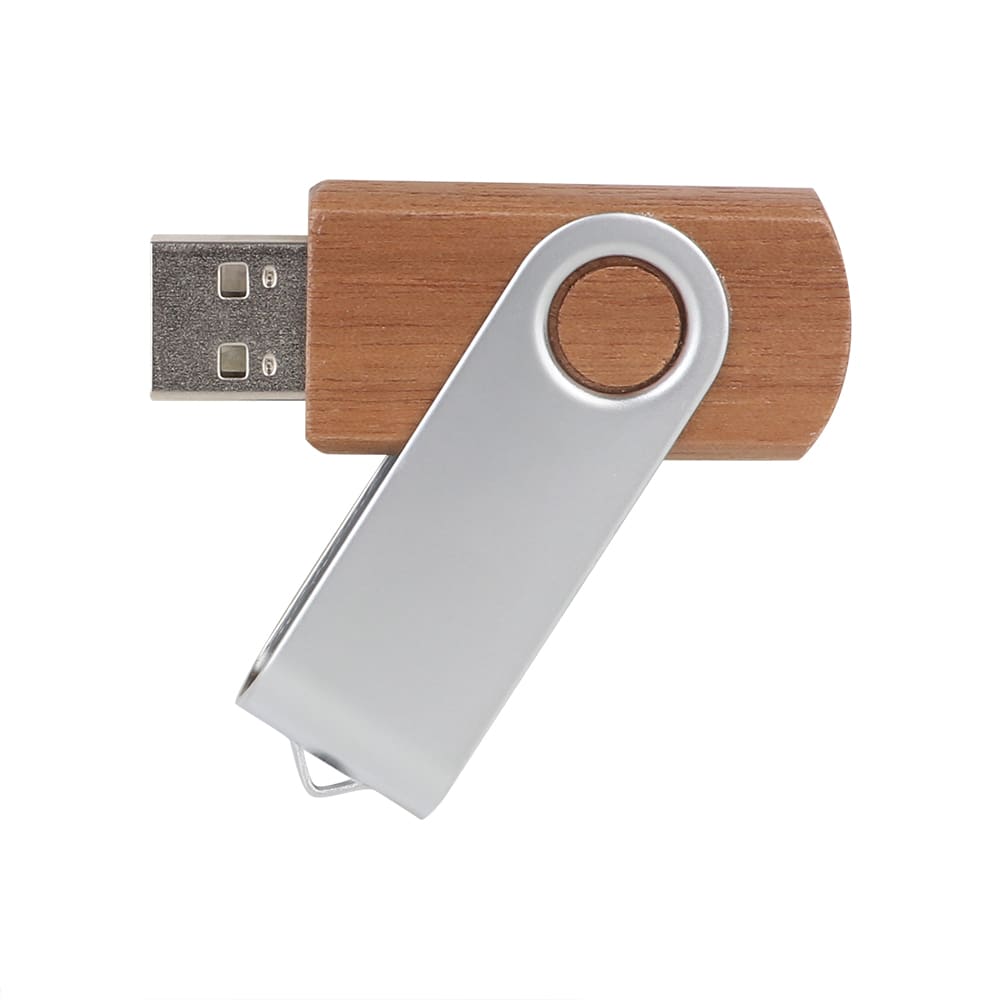 Metal Swivel Wooden Flash Drive - PCUW8 Image