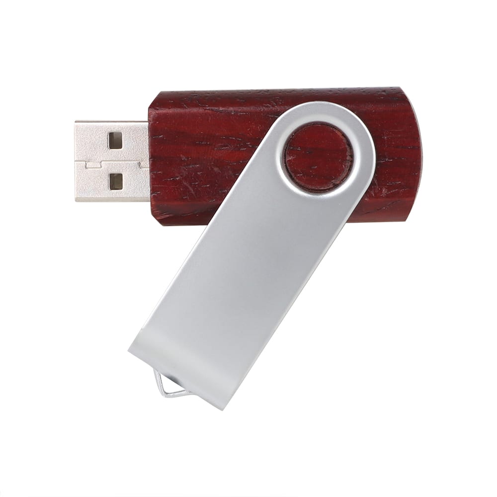 Metal Swivel Wooden Flash Drive - PCUW8 Image