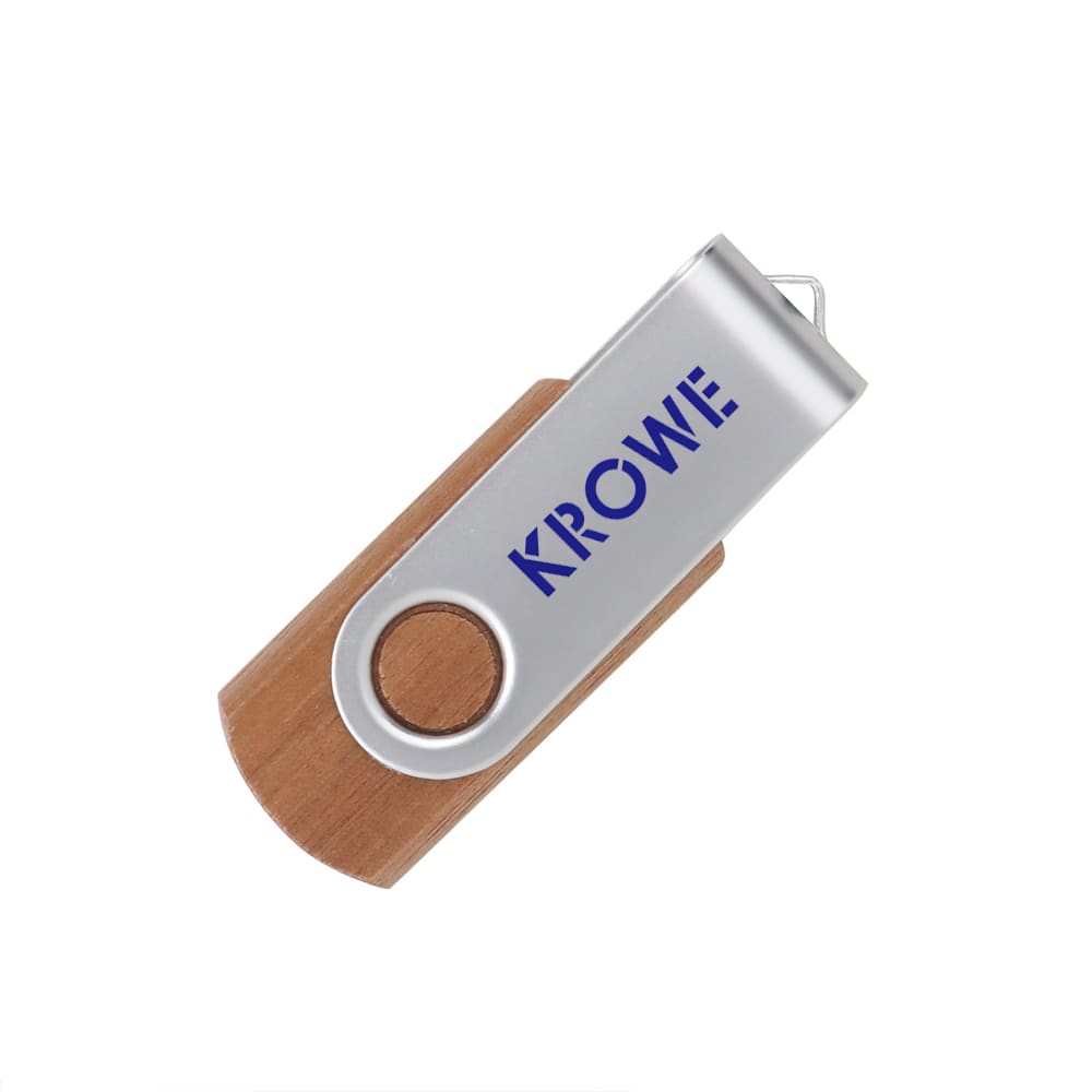 Metal Swivel Wooden Flash Drive - PCUW8 Image