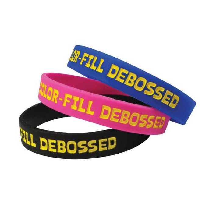 Debossed Colour Filled Wristband - PCW006 Image 